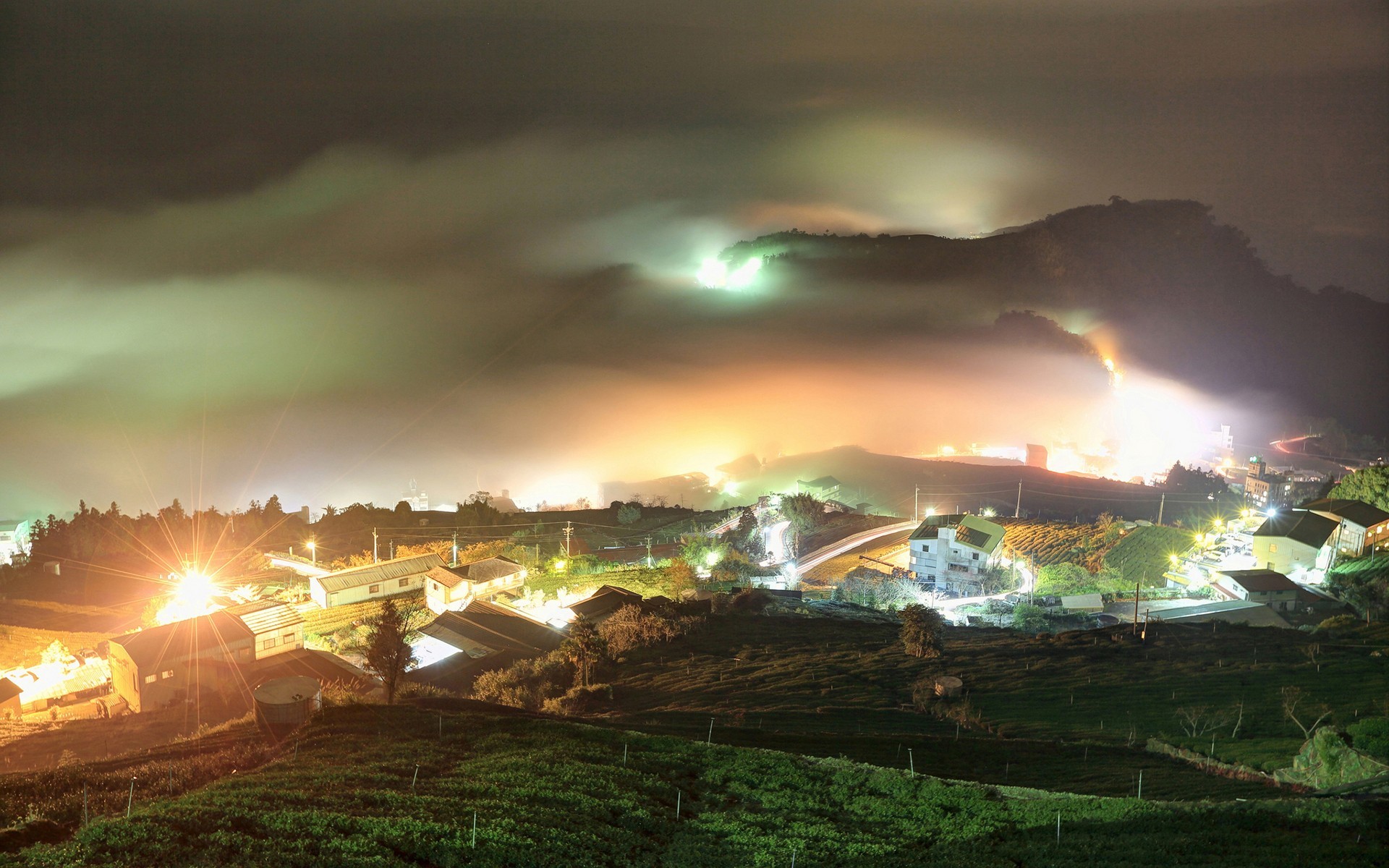 General 1920x1200 Taiwan landscape clouds night Asia lights