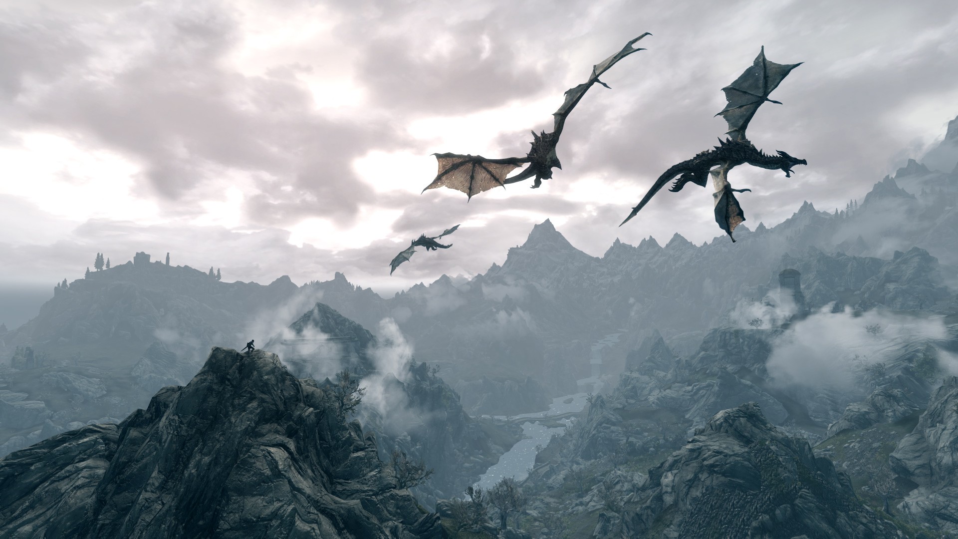 General 1920x1080 The Elder Scrolls V: Skyrim video games fantasy art RPG dragon creature video game art PC gaming