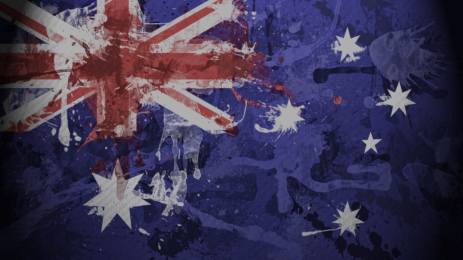 General 1920x1080 Australia flag artwork digital art British flag