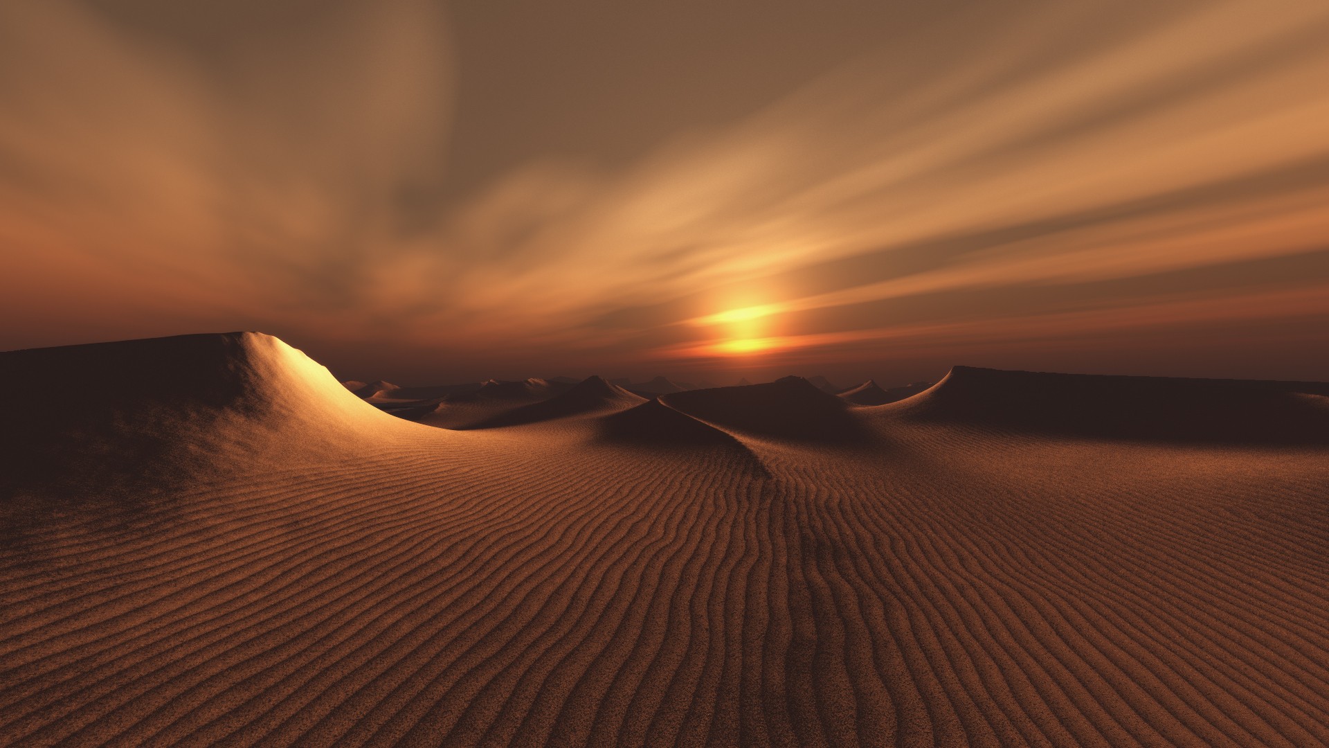 General 1920x1080 landscape desert sand nature dunes DeviantArt low light