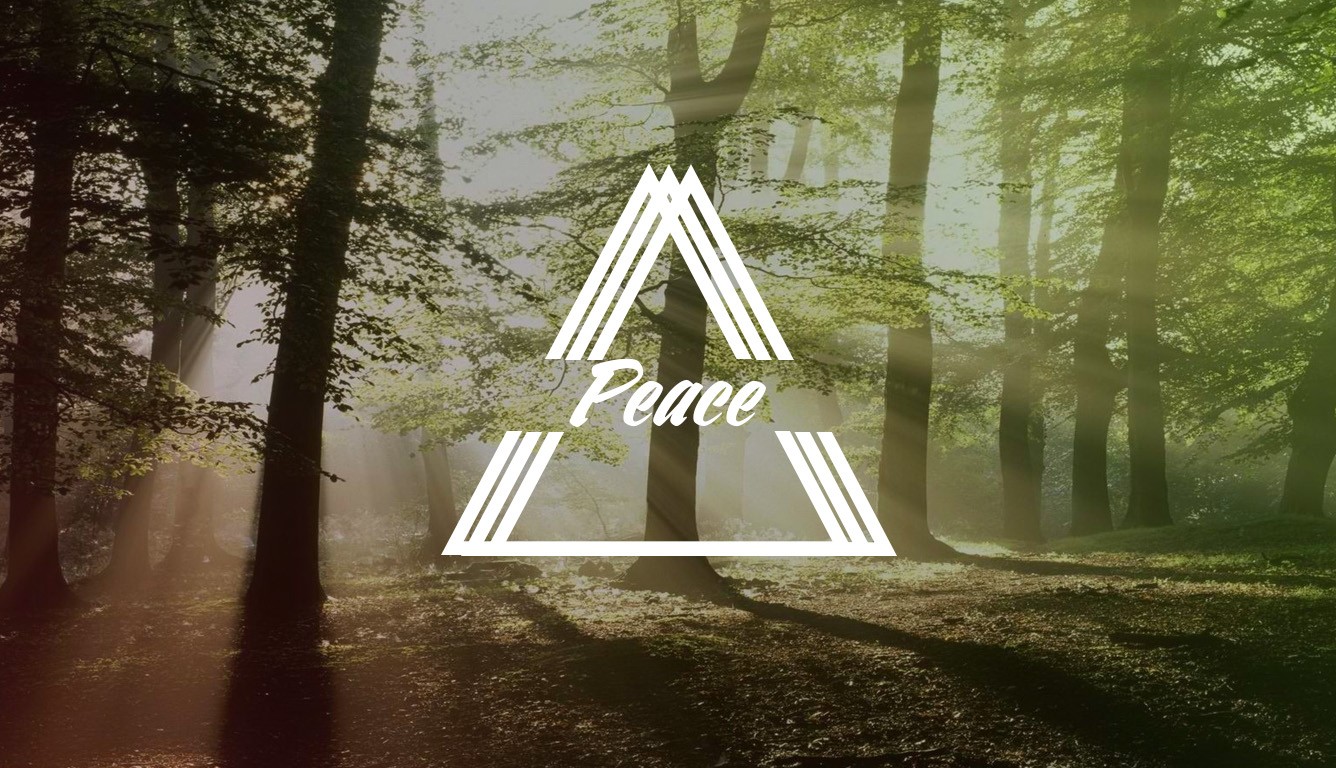 General 1336x768 trees minimalism peace triangle digital art typography nature outdoors sun rays