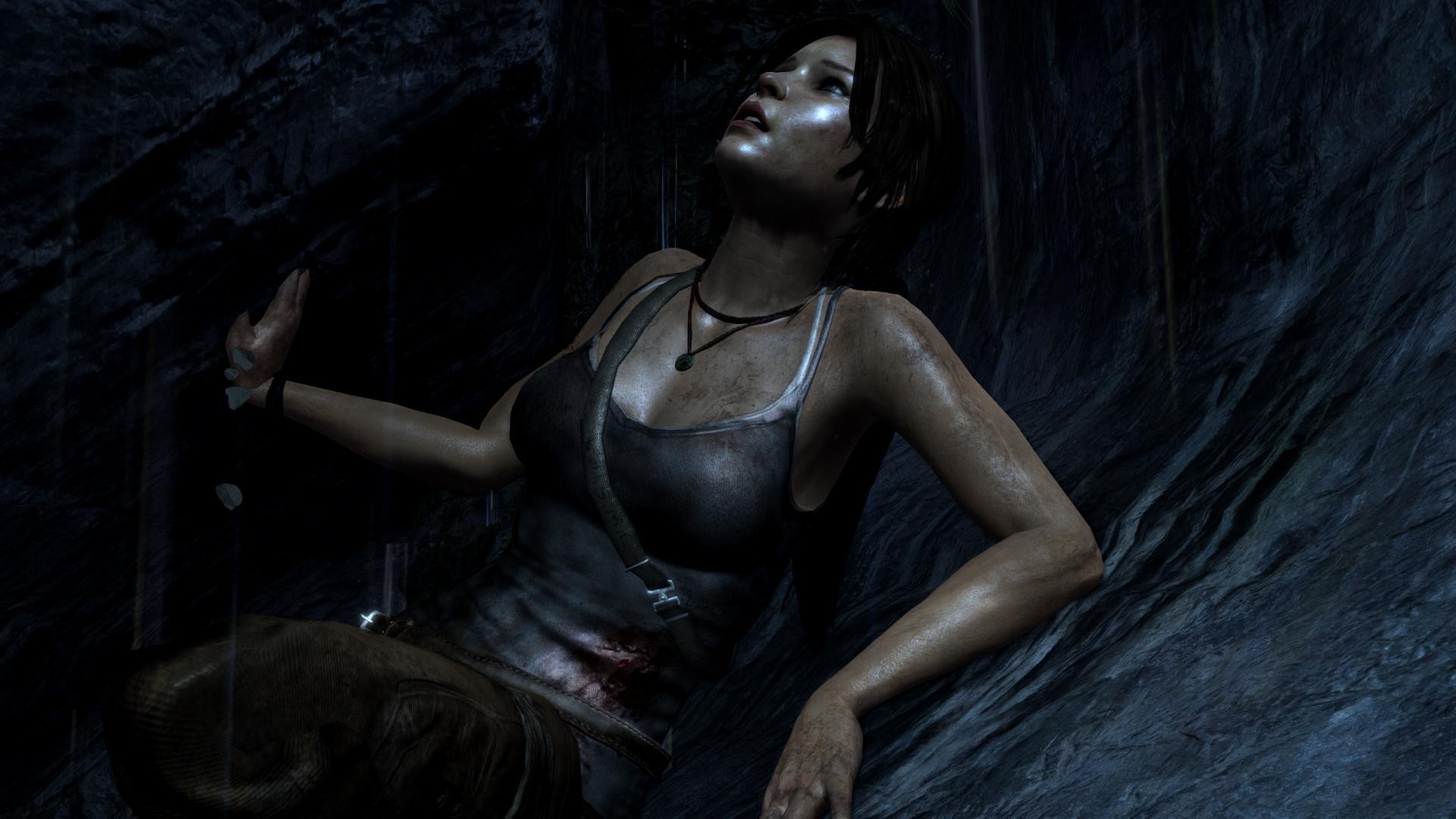 General 1920x1080 Tomb Raider video games necklace screen shot video game girls Lara Croft (Tomb Raider) PC gaming lipstick cave video game characters