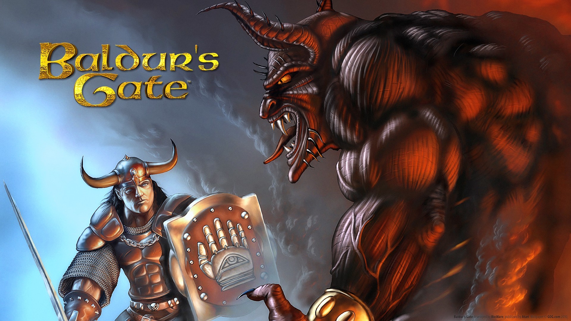 General 1920x1080 Baldur's Gate paladin PC gaming video games creature fantasy men horns armor video game art 2010 (Year) RPG