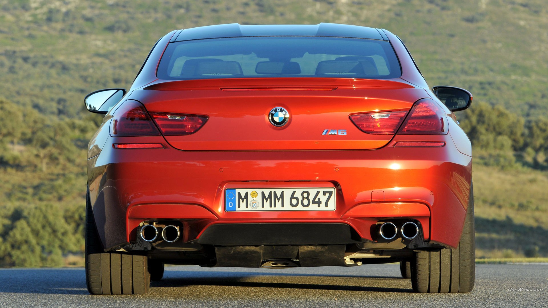 General 1920x1080 BMW M6 coupe BMW red cars car BMW F12/F13/F06 BMW 6 Series rear view vehicle