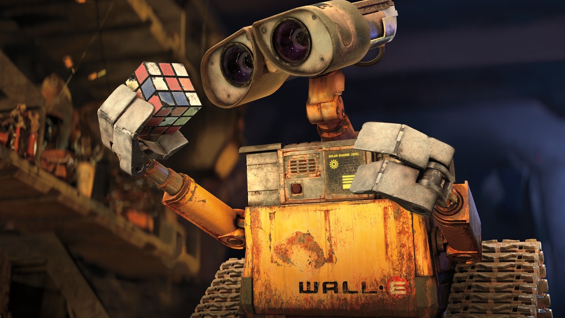 General 1920x1080 movies Disney Pixar WALL-E Rubik's Cube animated movies Pixar Animation Studios 3D Blocks cube dice