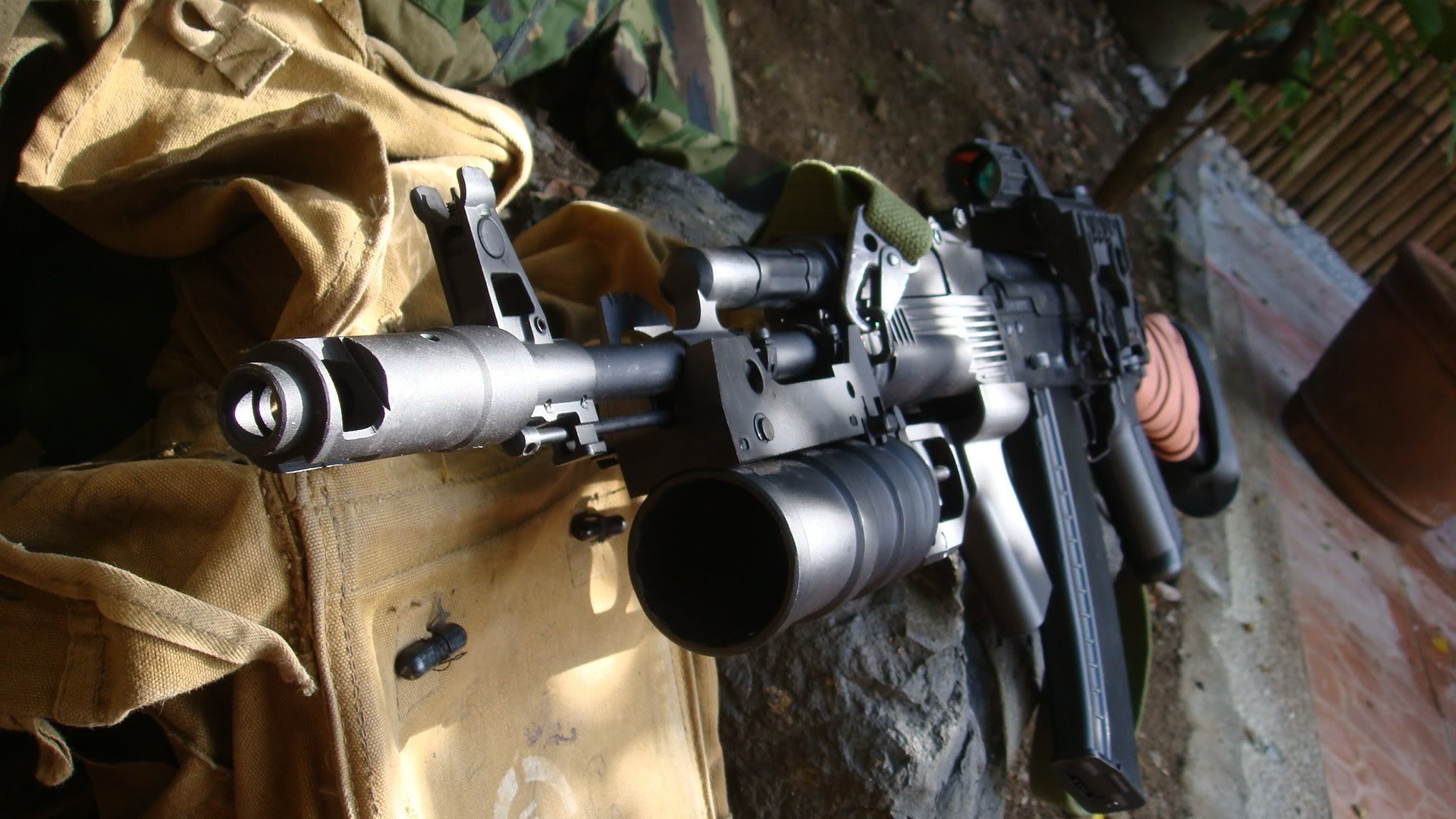 General 1920x1080 gun military weapon rifles AK-74 grenade launchers closeup