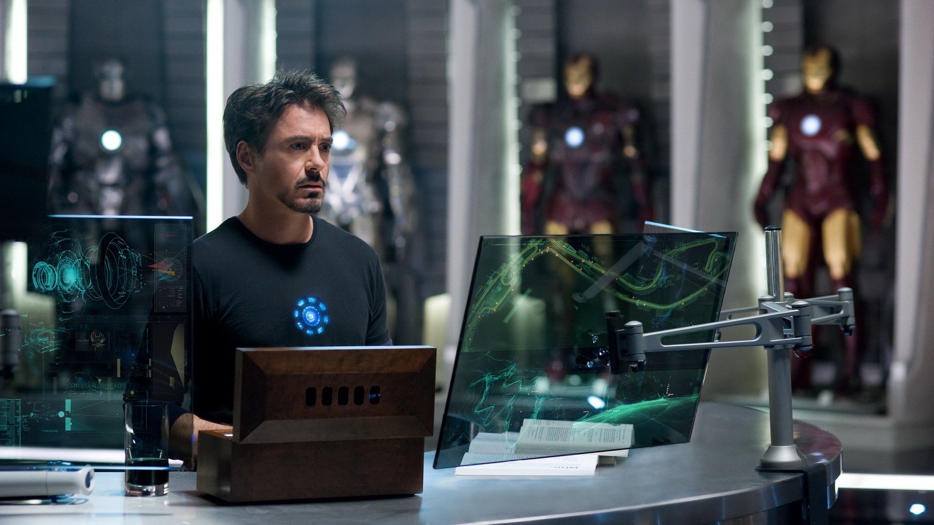 People 1920x1080 Iron Man 2 Tony Stark Robert Downey Jr. Iron Man movies film stills Marvel Cinematic Universe men