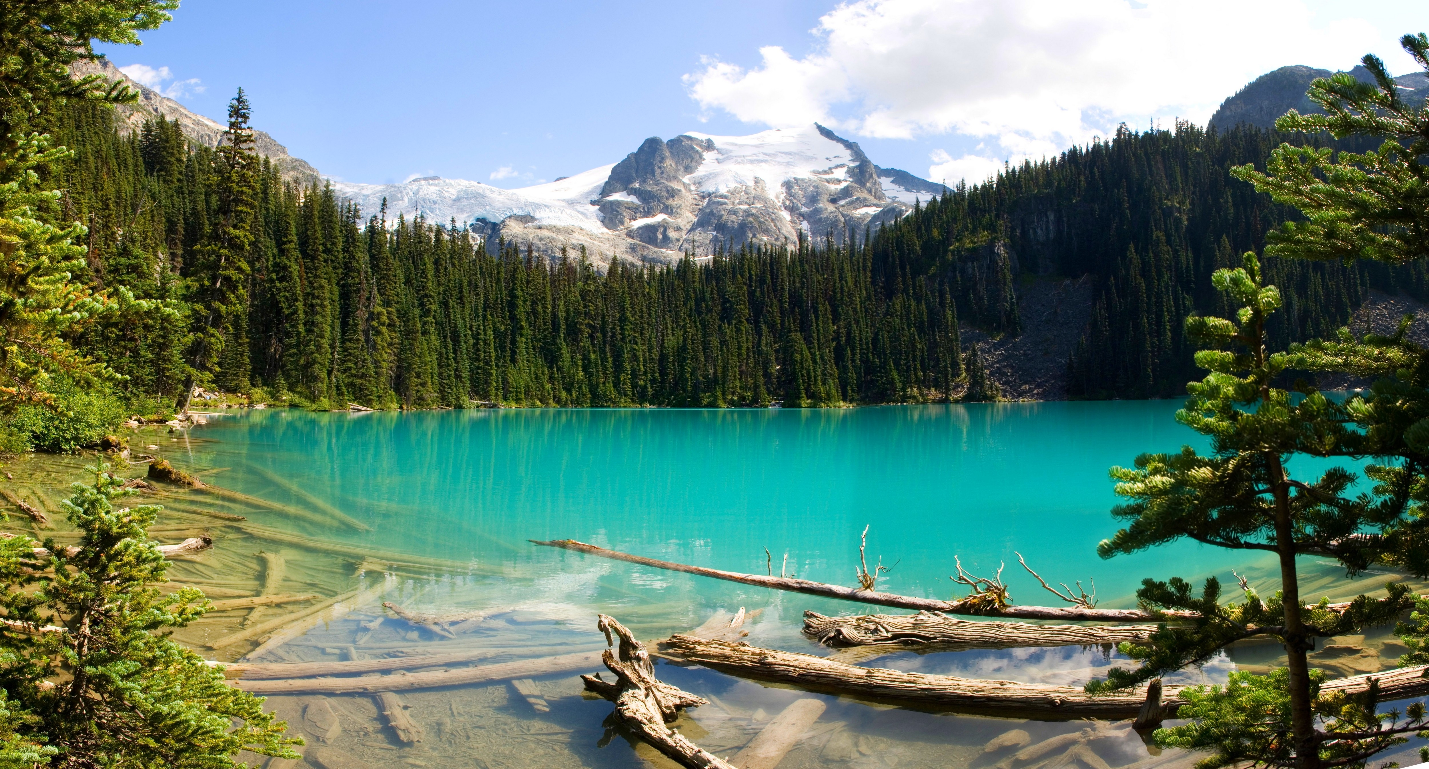 General 5000x2690 British Columbia Canada lake forest mountains turquoise water snowy peak nature landscape