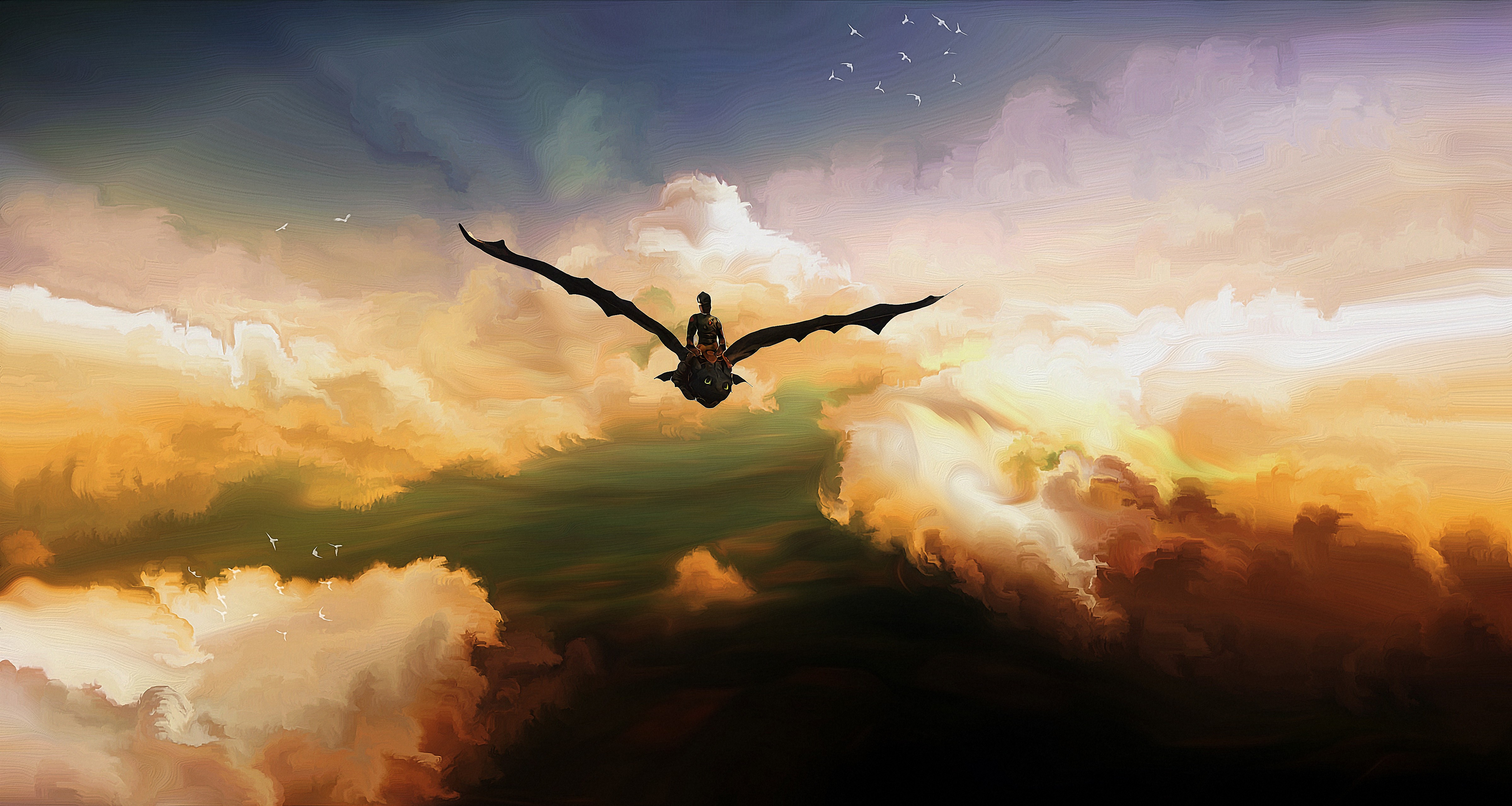 General 4800x2558 How to Train Your Dragon 2 animated movies movies dragon creature sky sunlight clouds fantasy art