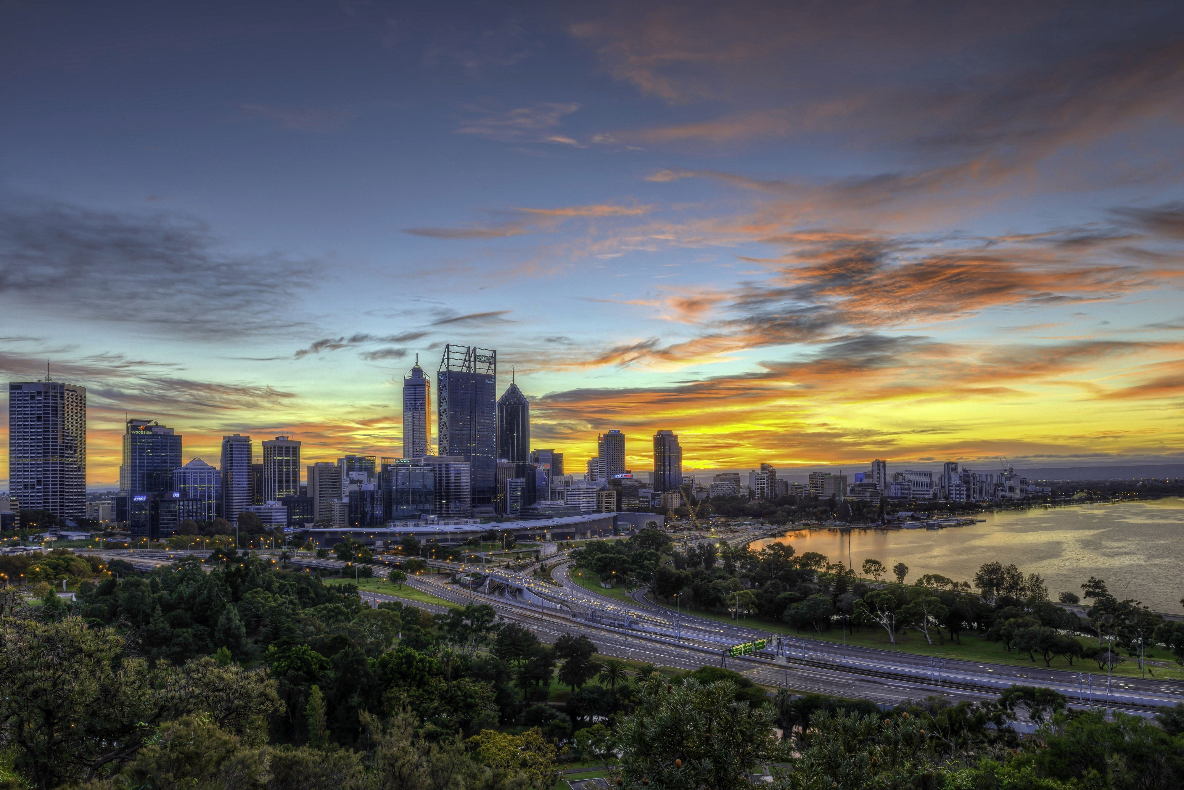 General 4000x2669 city cityscape Australia Perth sunlight