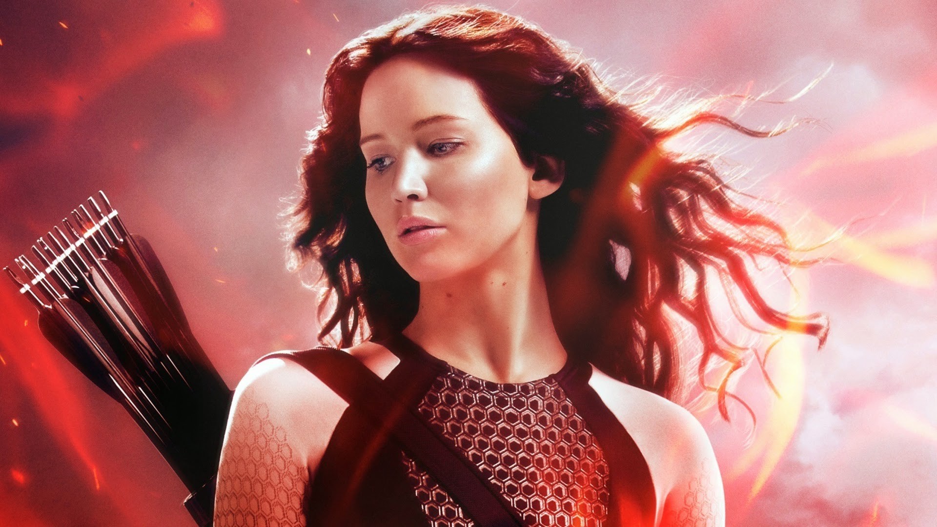People 1920x1080 women Jennifer Lawrence The Hunger Games Katniss Everdeen American women movies looking away actress