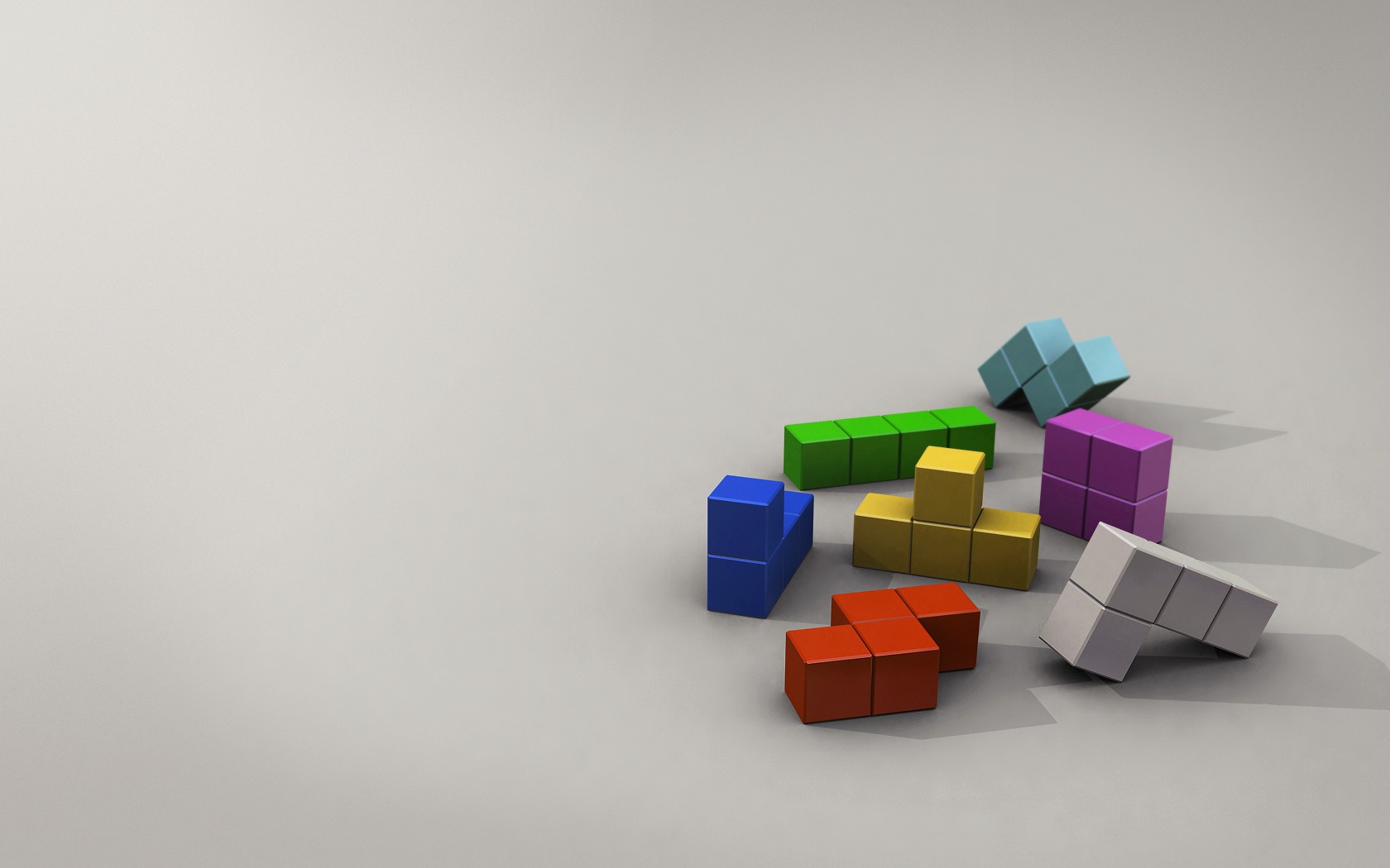 General 1680x1050 Tetris video game art 3D Blocks digital art video games simple background CGI 3D Abstract