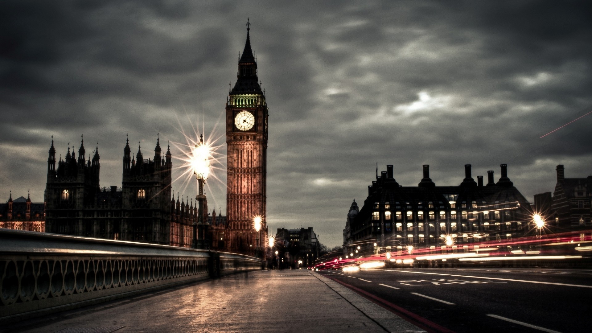 General 1920x1080 cityscape city building HDR Big Ben lights London long exposure UK landmark Europe clock tower