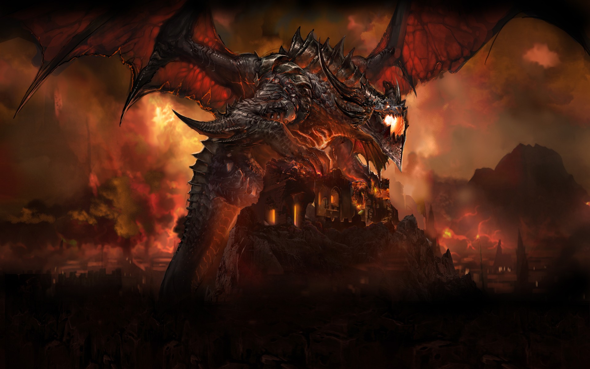 General 1920x1200 World of Warcraft: Cataclysm Deathwing dragon Hearthstone: Heroes of Warcraft World of Warcraft video games PC gaming fantasy art creature