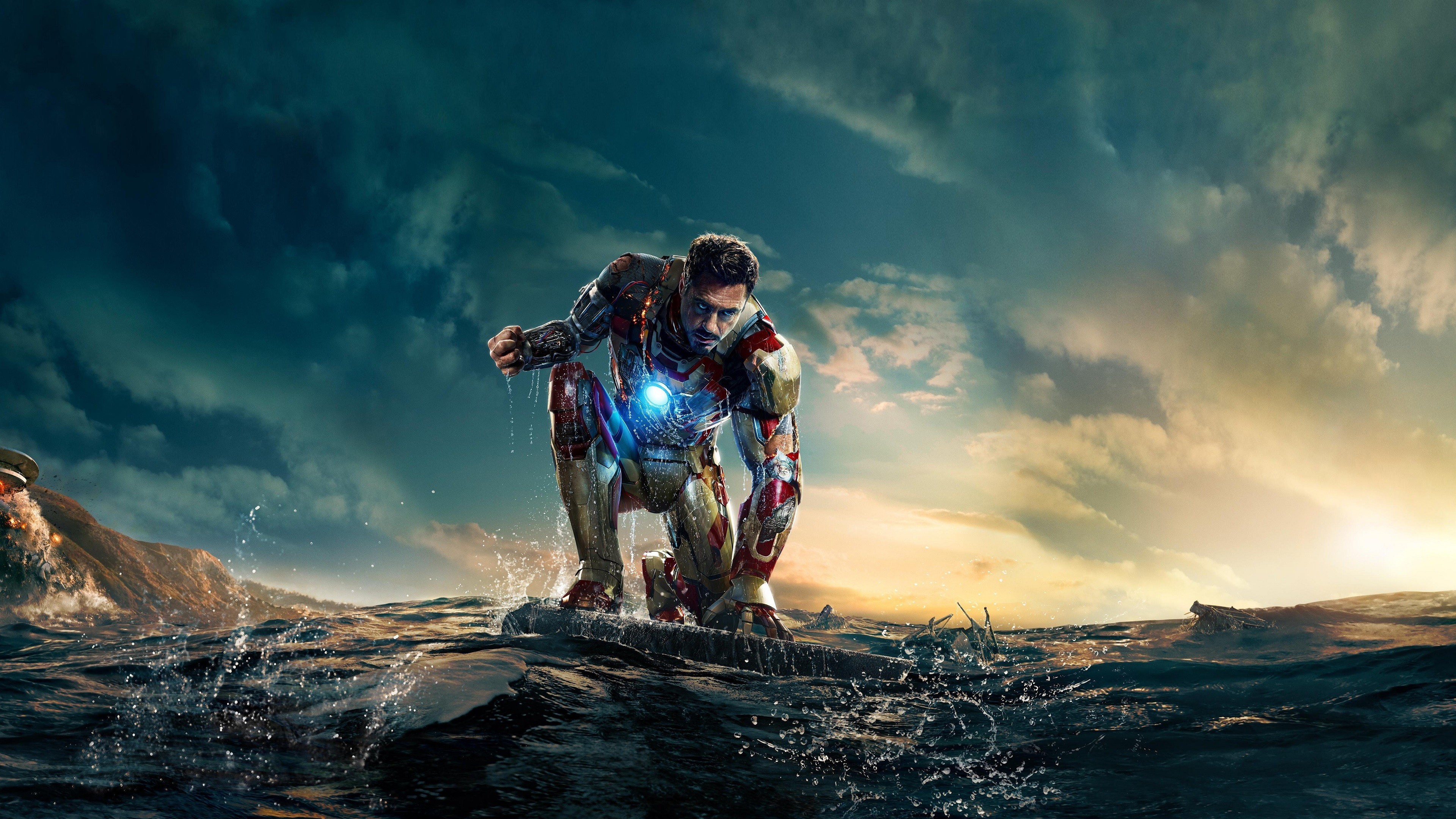 General 3840x2160 Iron Man 3 Robert Downey Jr. Marvel Cinematic Universe movies actor superhero Marvel Comics