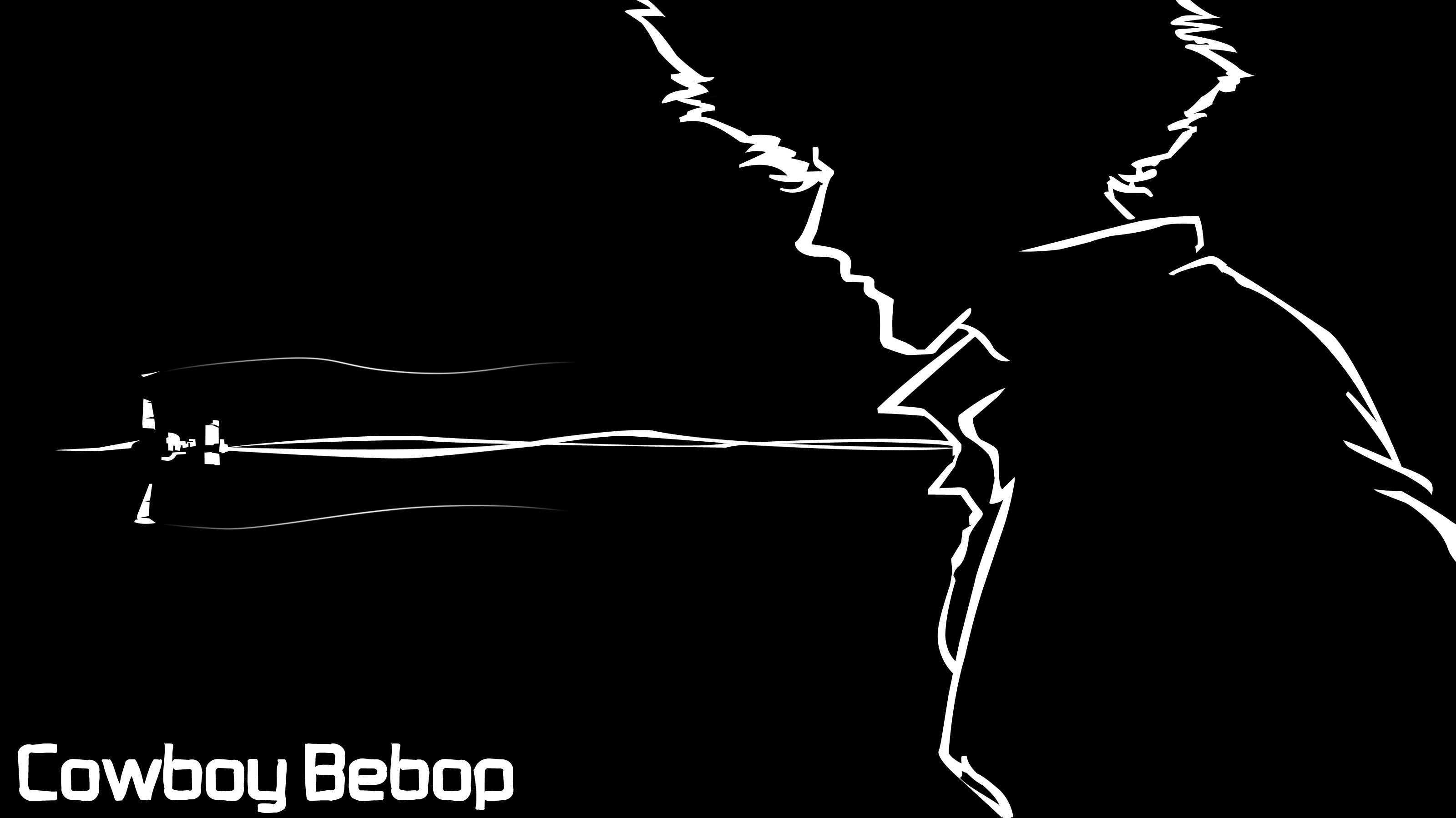 Anime 3200x1800 Cowboy Bebop anime anime boys monochrome simple background black background minimalism