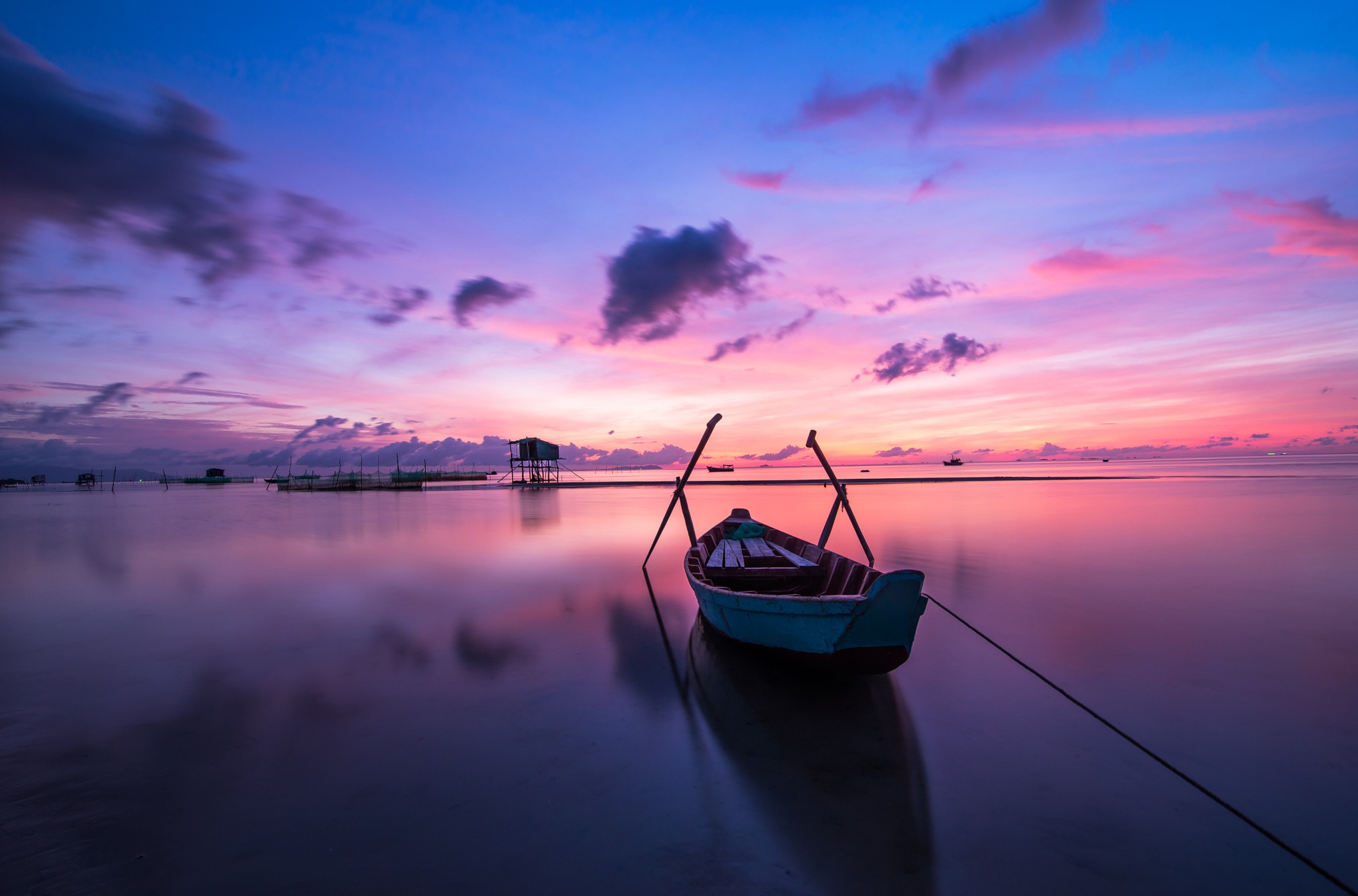 General 2048x1351 boat sea sunset sky vehicle water calm waters outdoors clouds sunlight low light