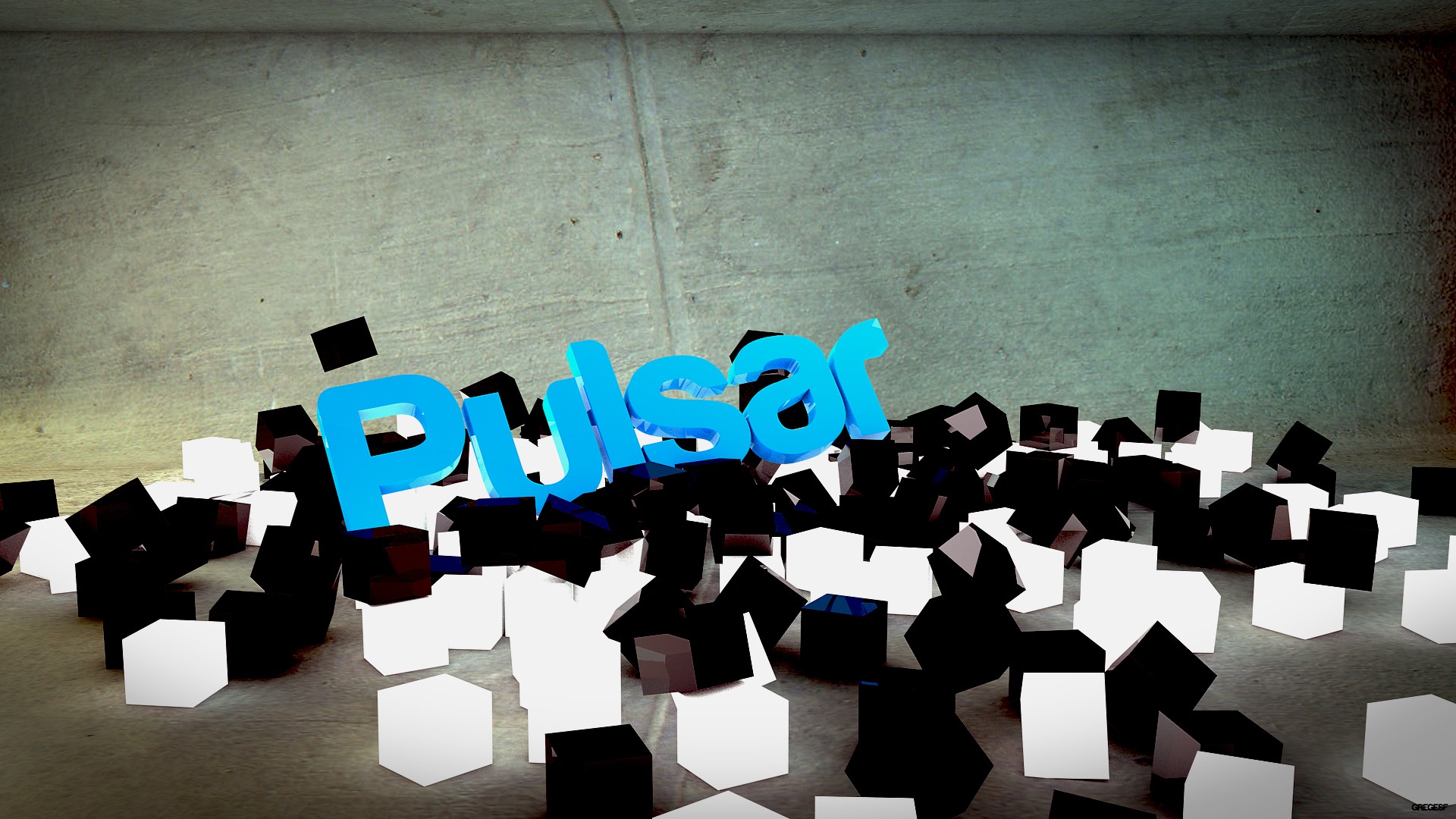 General 1920x1080 cyan cube square 3D blocks abstract 3D Abstract CGI