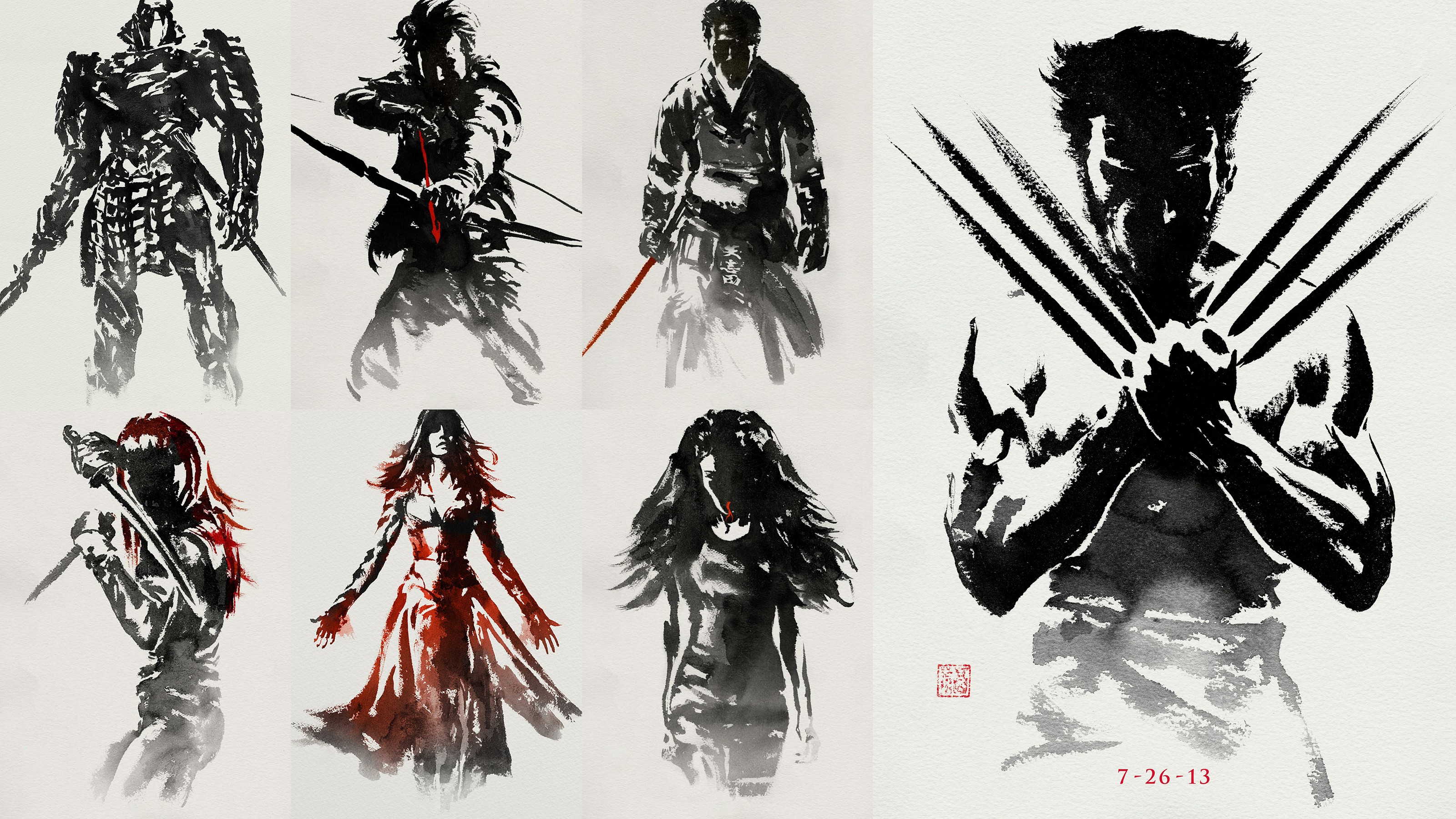 General 3200x1800 Wolverine collage 2013 (Year) warrior artwork claws movies