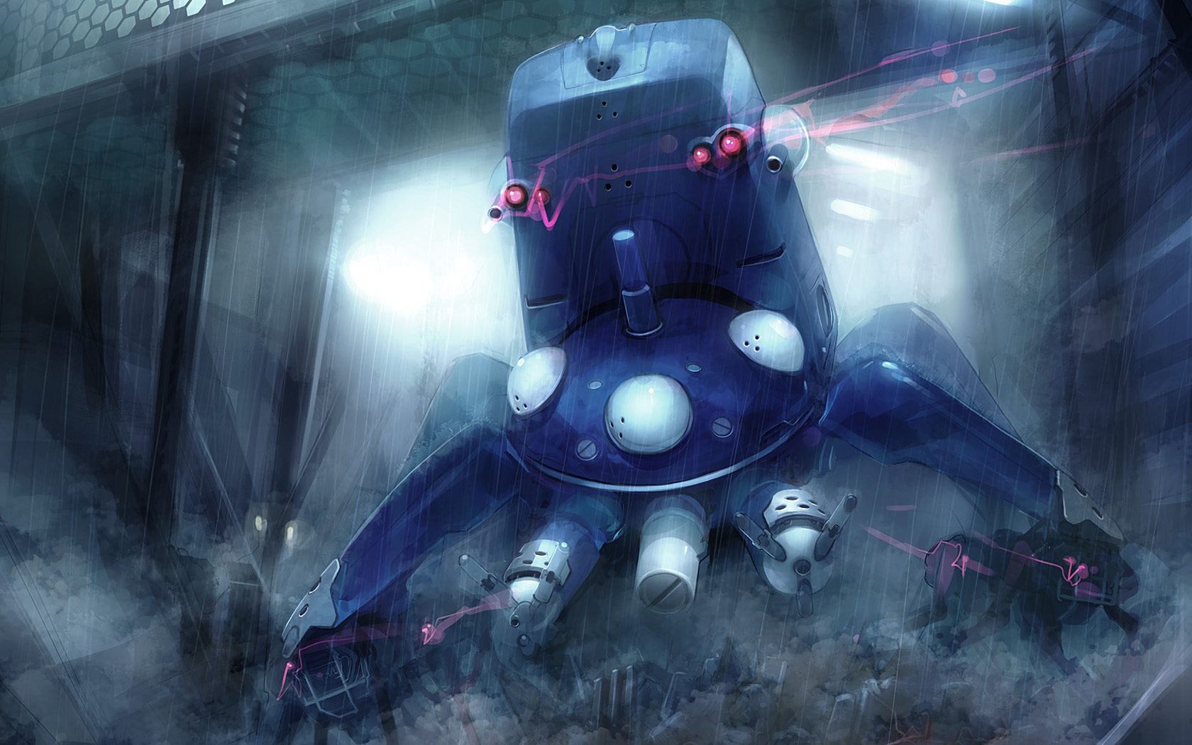 Anime 1680x1050 anime Ghost in the Shell Tachikoma tank machine science fiction blue