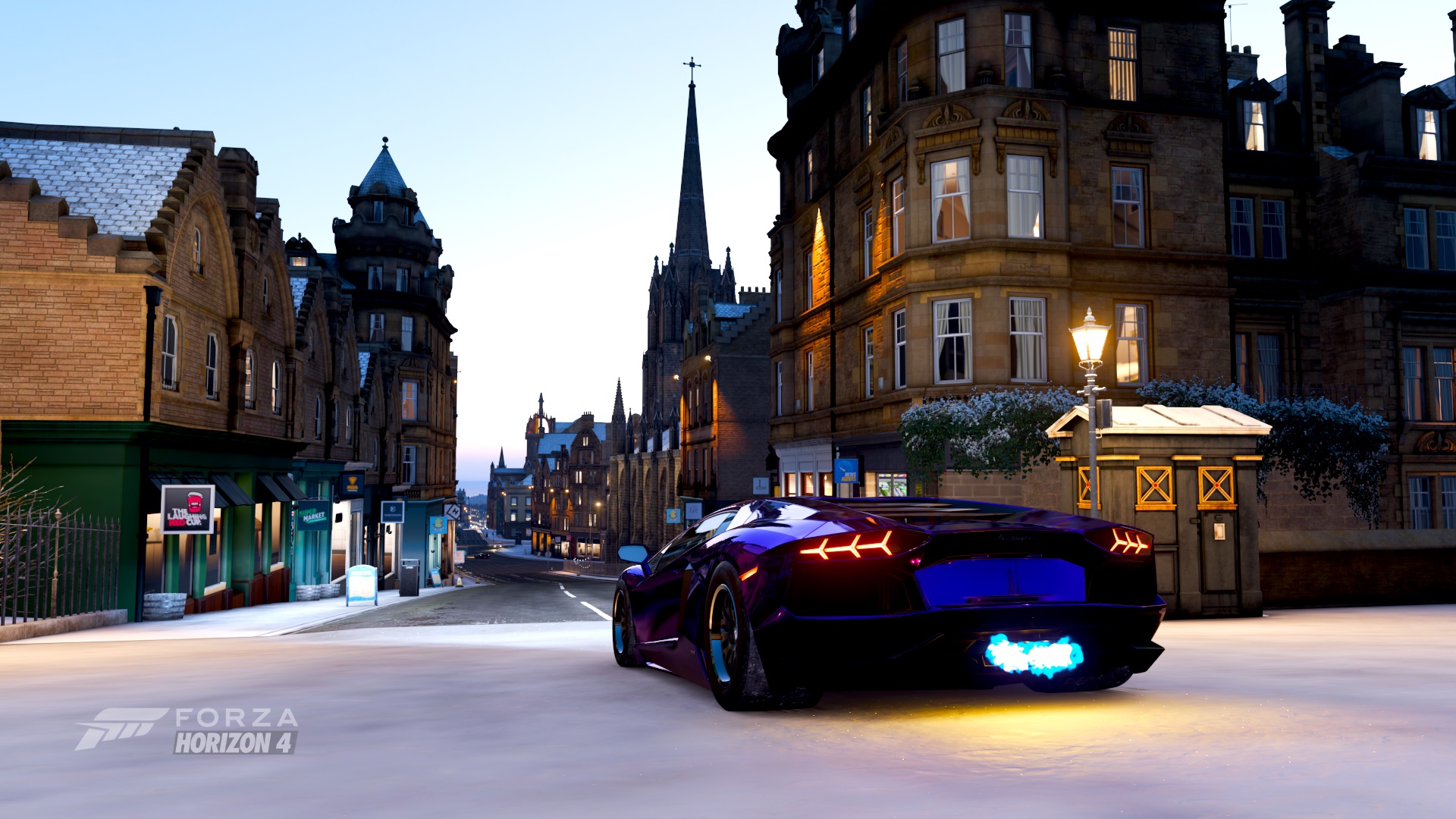 General 1920x1080 Forza Horizon 4 Lamborghini Edinburgh video games Lamborghini Aventador black cars car vehicle supercars