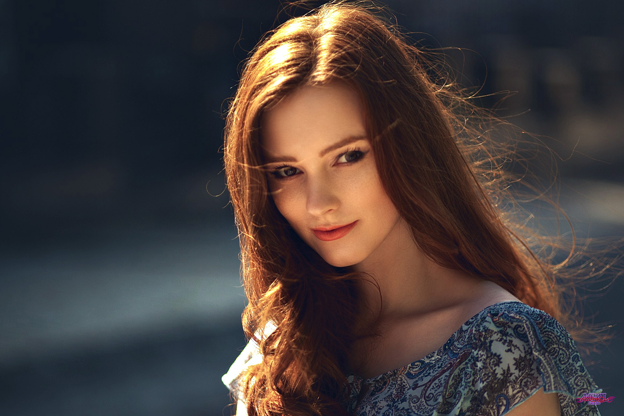People 2000x1334 women smiling long hair MWL Photo portrait face red lipstick 500px model sunlight Alexandra Girskaya
