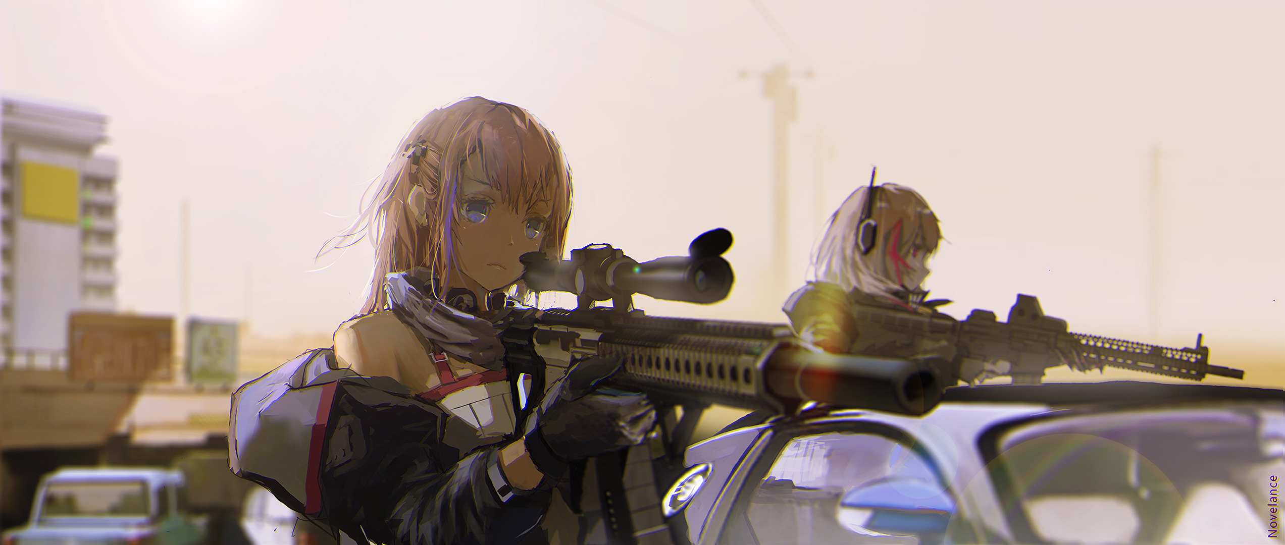 Anime 2545x1080 Girls Frontline girls with guns AR15 (Girls Frontline) novelance M4 SOPMOD II (Girls Frontline)