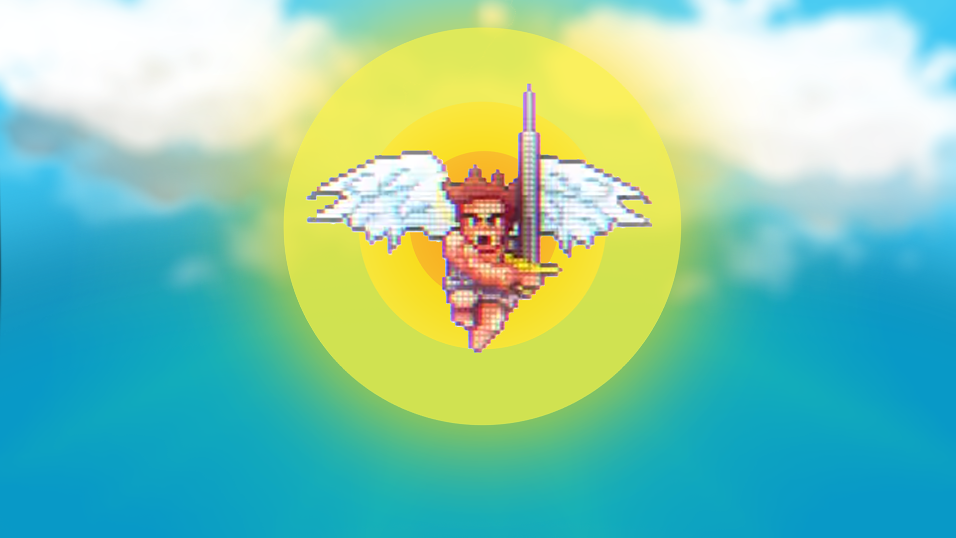 General 1920x1080 angel sword clear sky clouds blue Sun wings