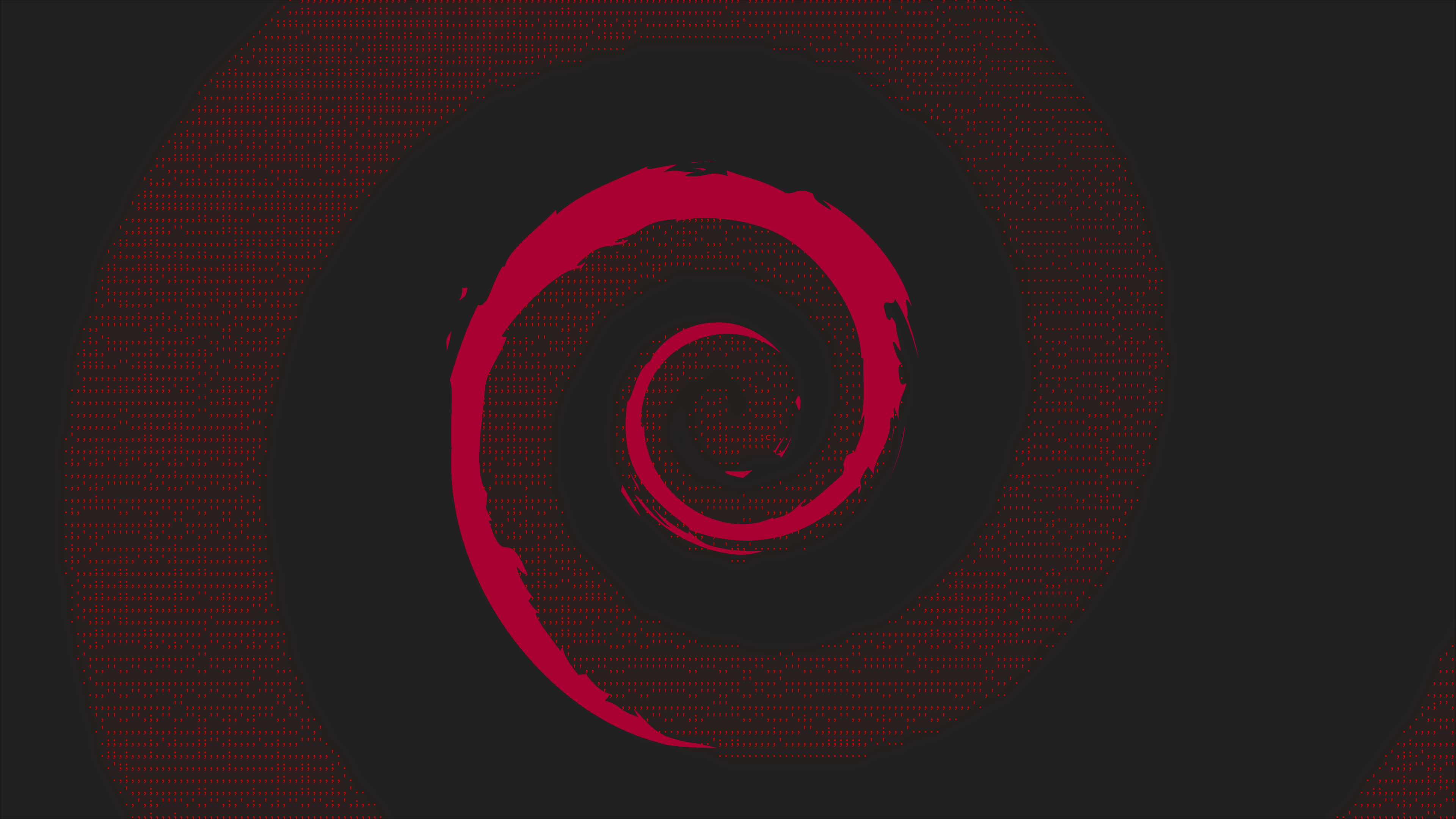General 3840x2160 Debian Linux minimalism material minimal ASCII art text material style red operating system digital art