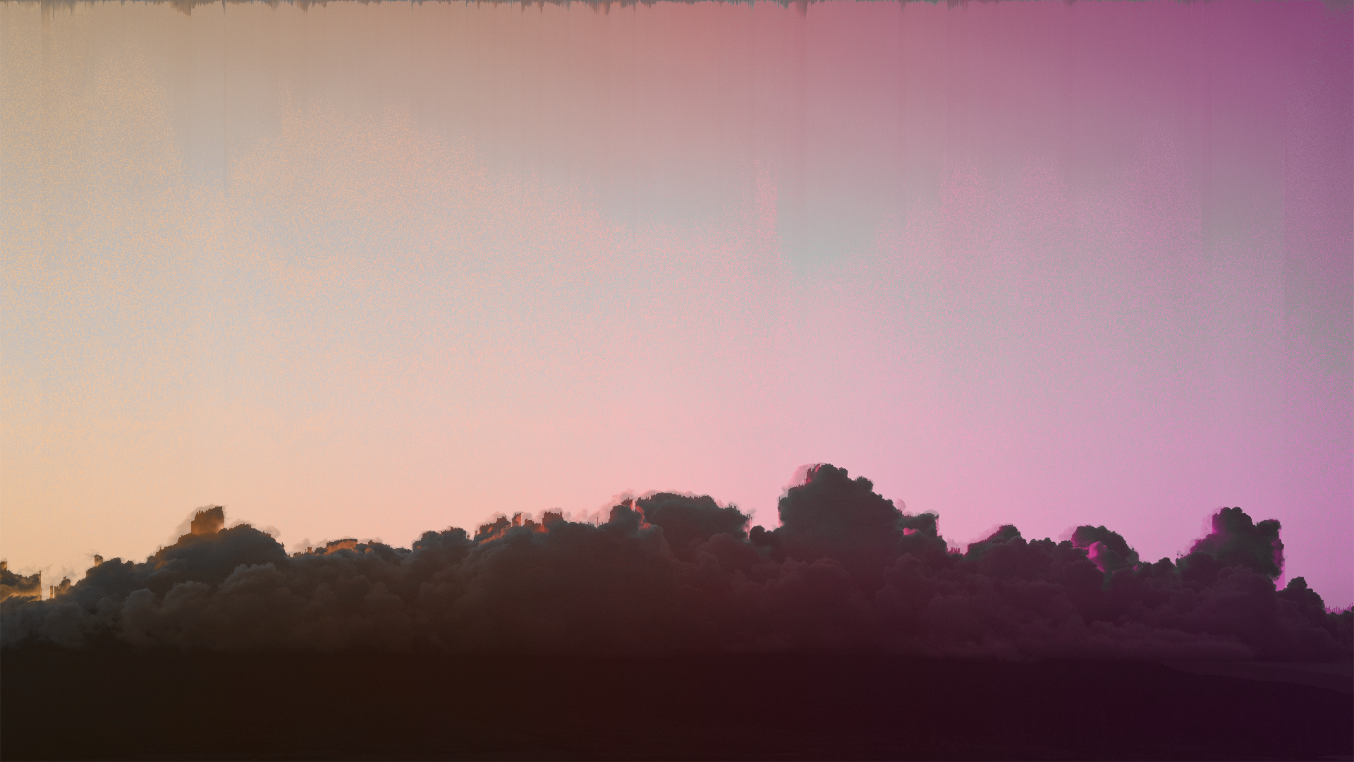 General 1920x1080 landscape vaporwave glitch art gradient sky sunrise sunset clouds