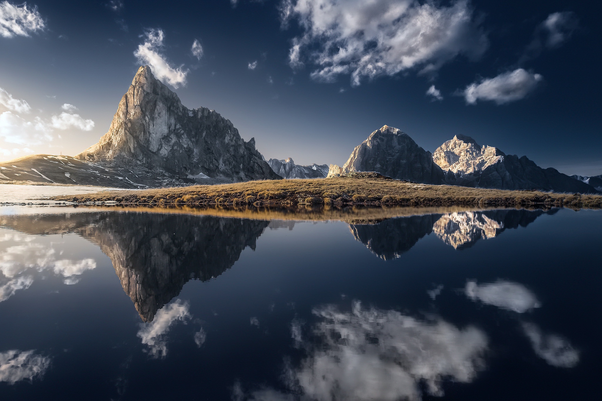 General 2048x1365 mountains landscape nature blue sky reflection water clouds