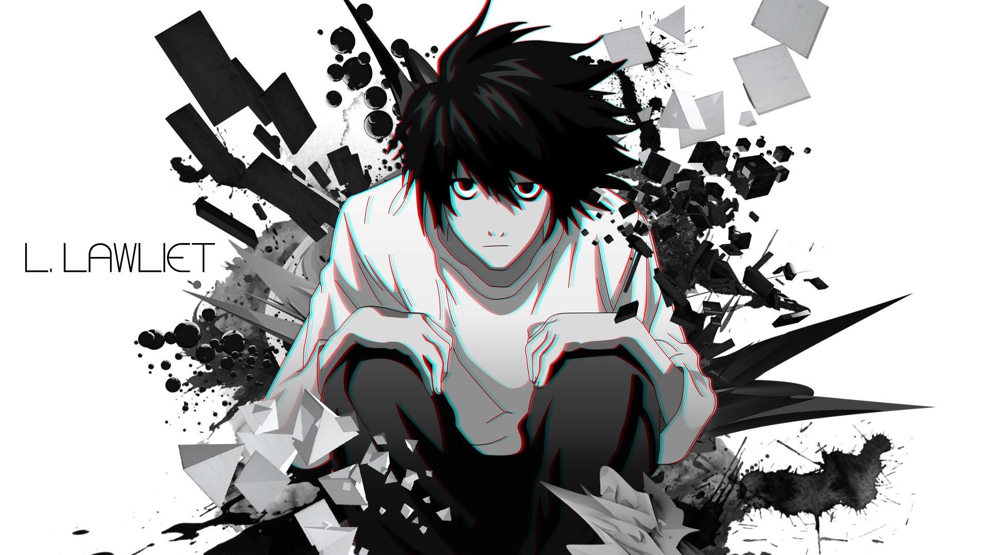 Anime 1920x1080 Death Note L Death Note anime frontal view