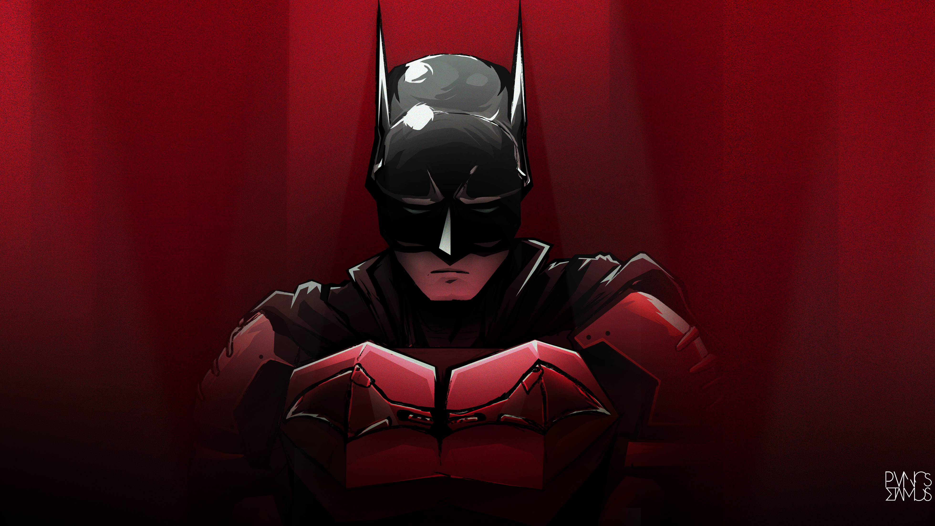 General 3920x2205 Batman Batman Eternal artwork PanosStamo digital art red frontal view
