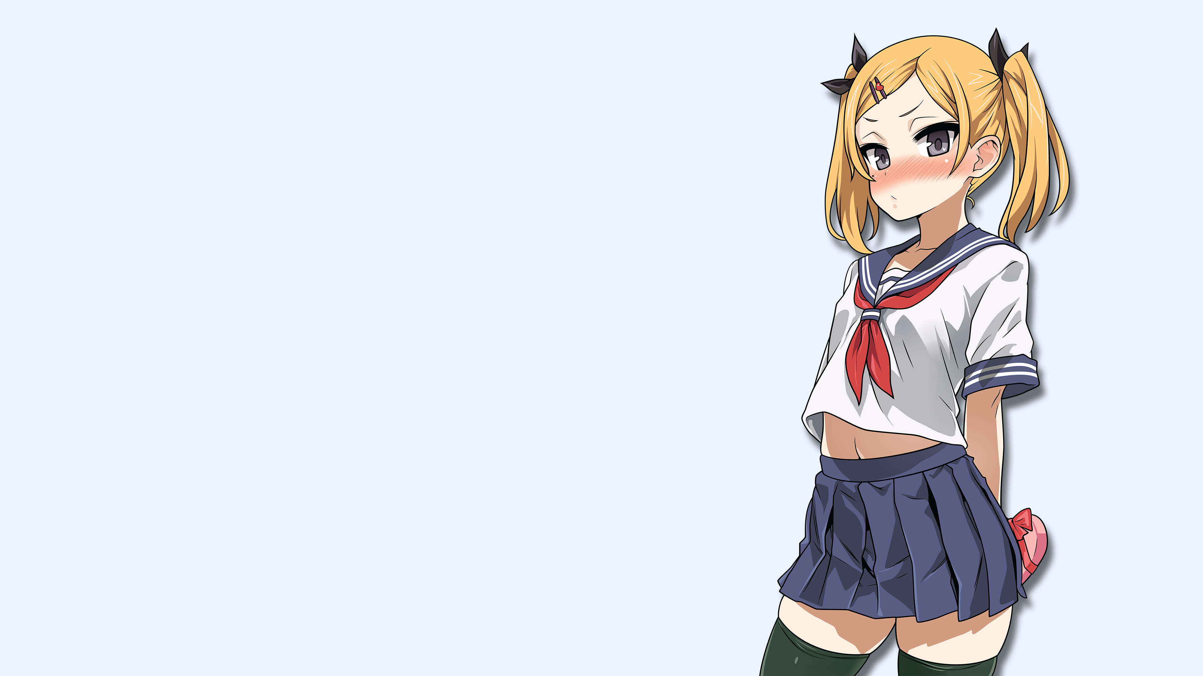 Anime 3840x2160 Shirobako Yano Erika anime girls school uniform thigh-highs Asanagi