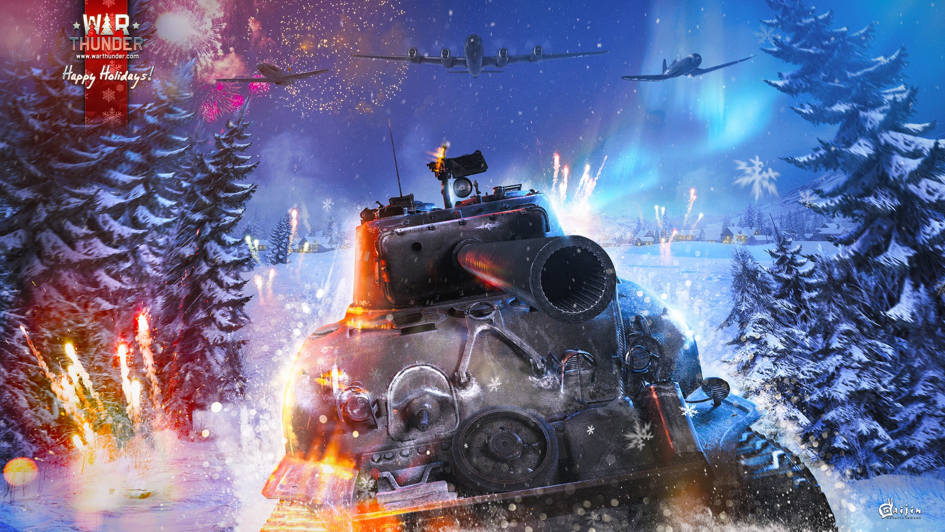 General 1920x1080 video games video game art digital art War Thunder military military vehicle snow winter tank