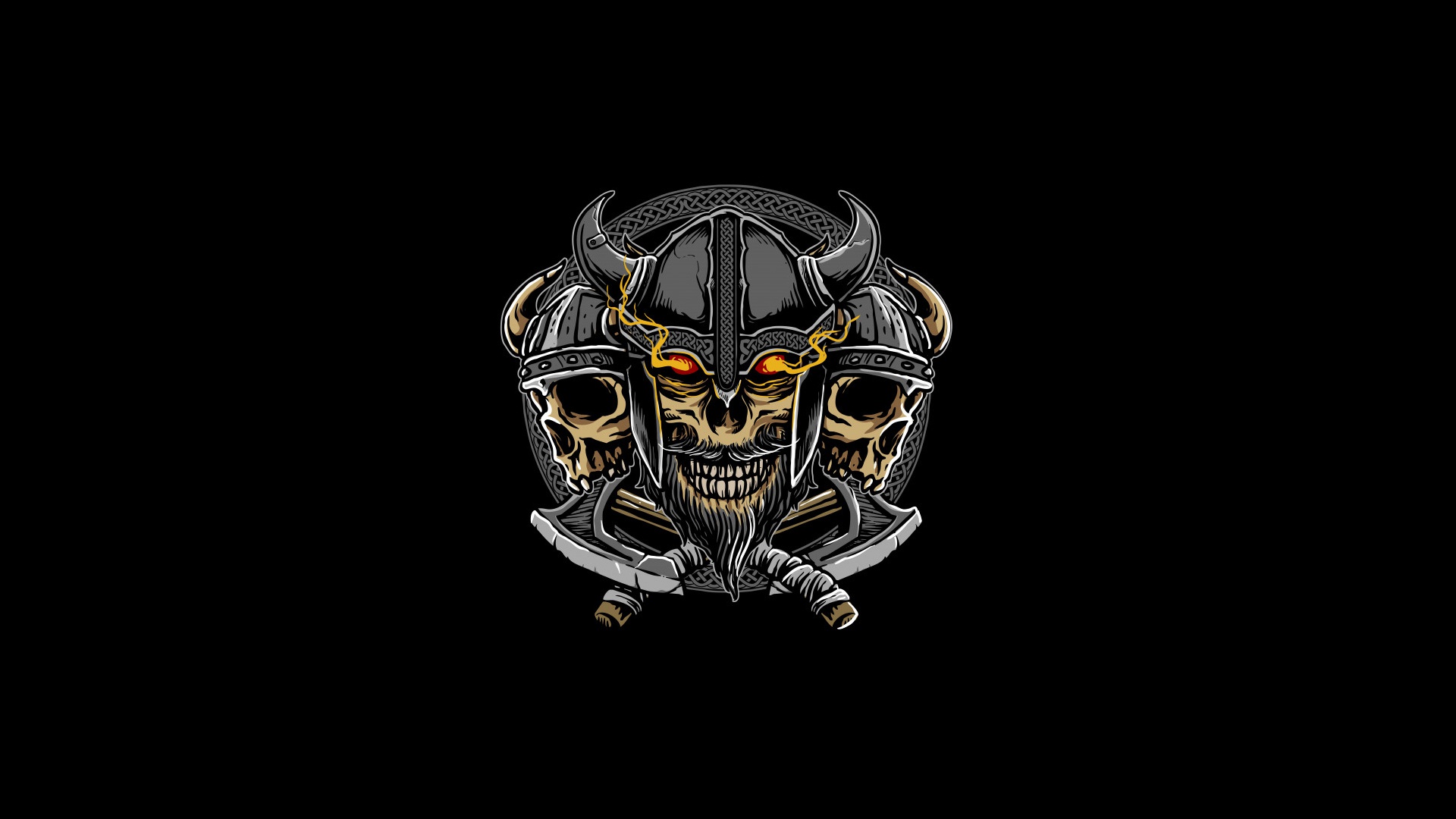 General 1920x1080 simple background minimalism skull artwork norse Vikings logo