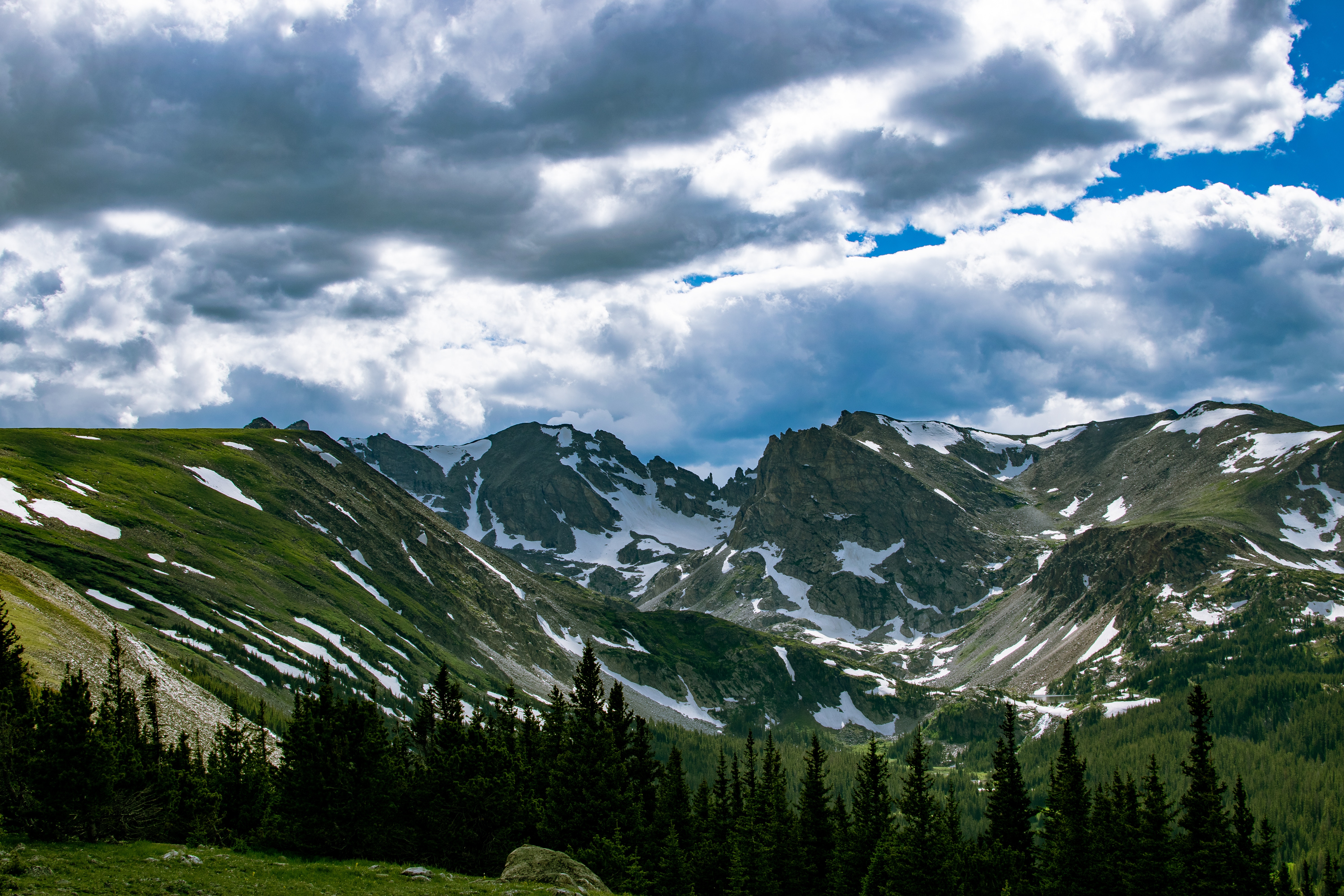 General 6000x4000 clouds daylight landscape nature forest mountain top mountain pass trees rocks sky mountains