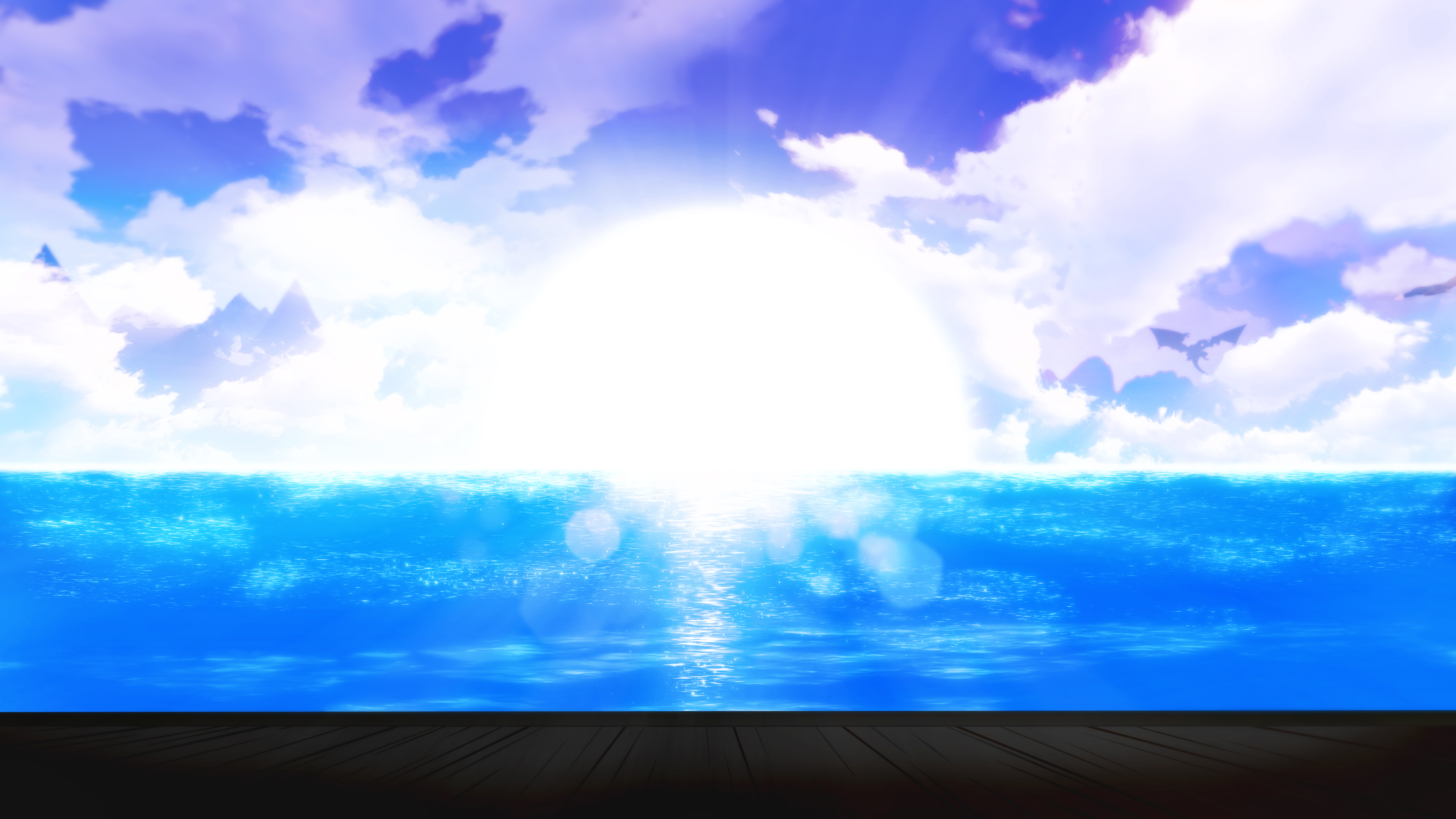 Anime 3840x2160 Gate: Jieitai Kanochi nite Kaku Tatakaeri anime sea clouds