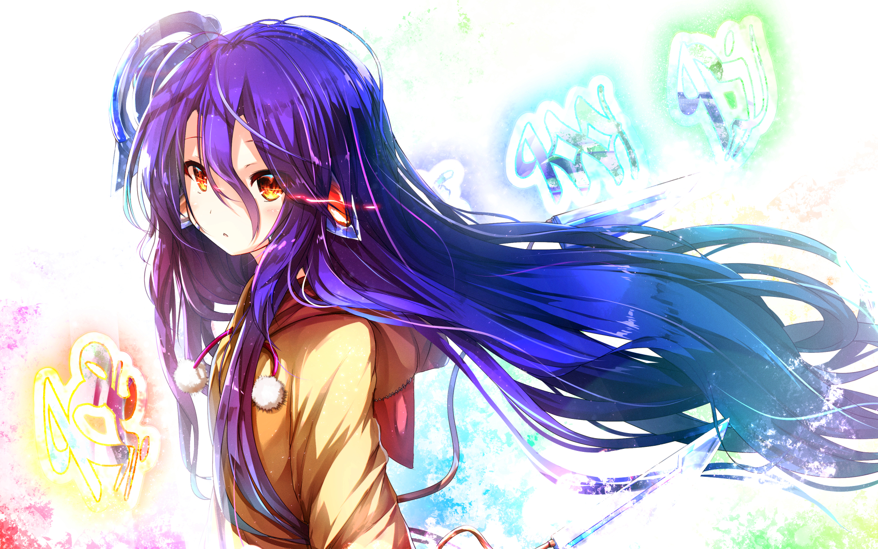 Anime 1728x1080 anime anime girls long hair purple hair No Game No Life Shuvi Ro Risu