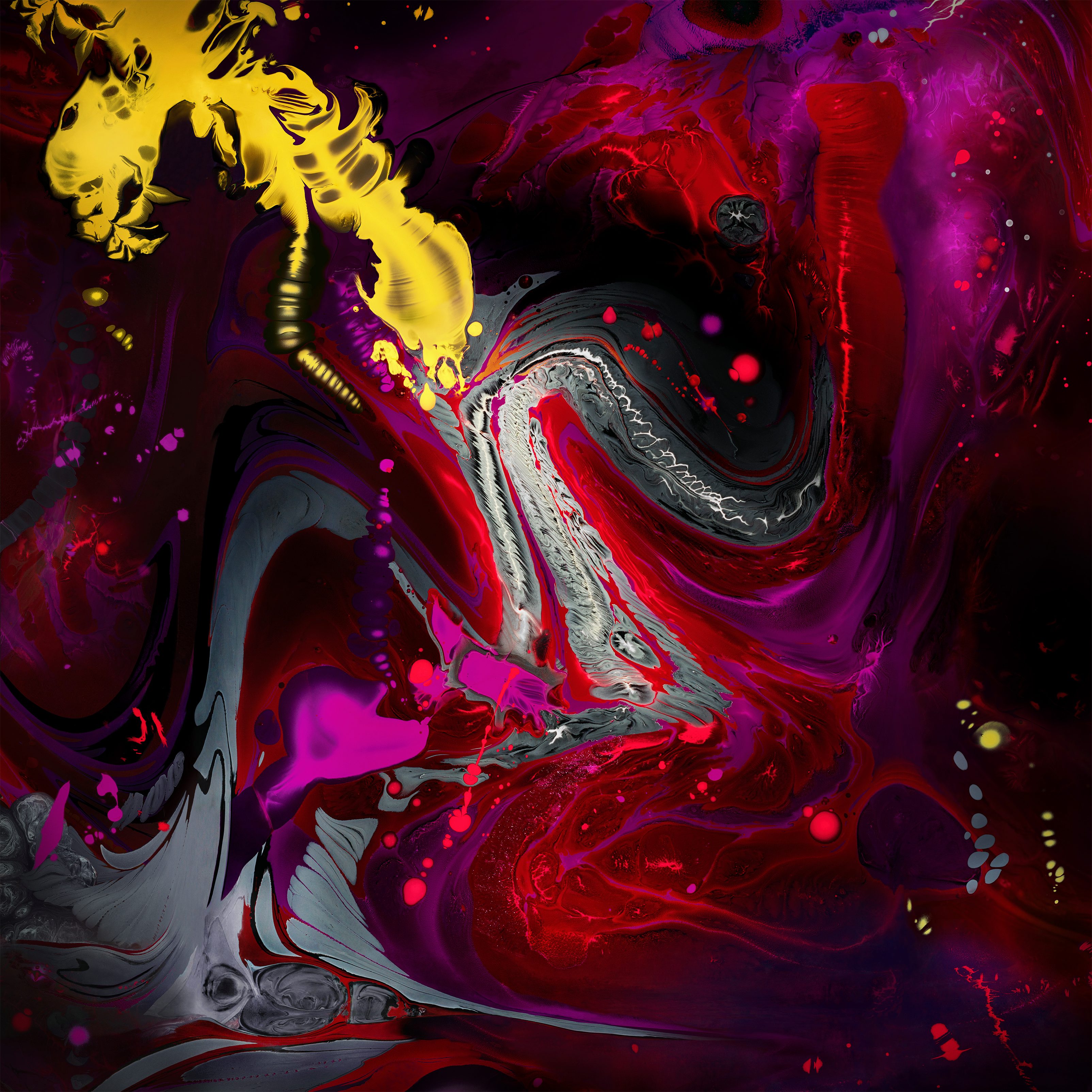General 3208x3208 Color Burst abstract colorful surreal yellow red artwork
