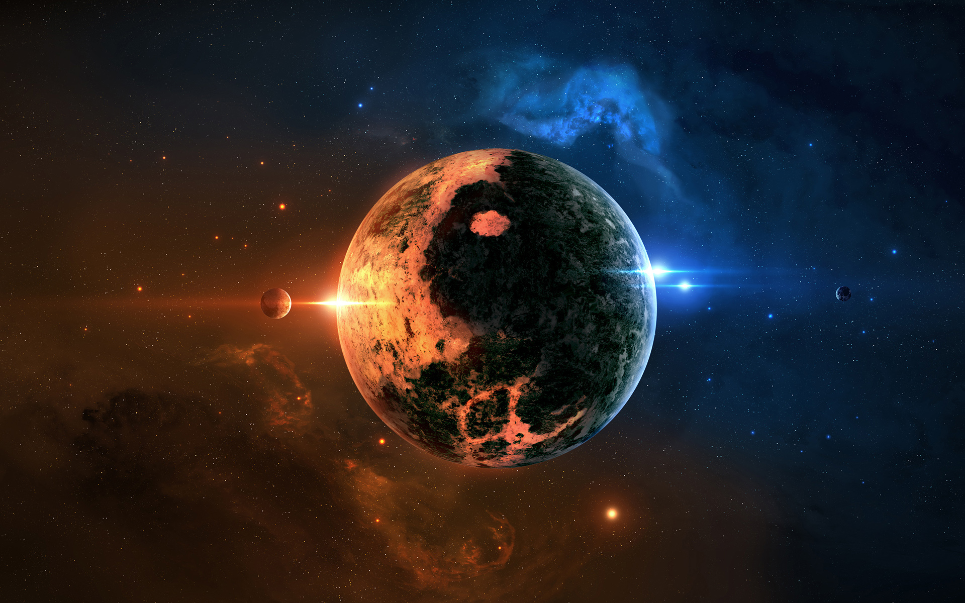 General 1920x1200 anime space space art planet stars