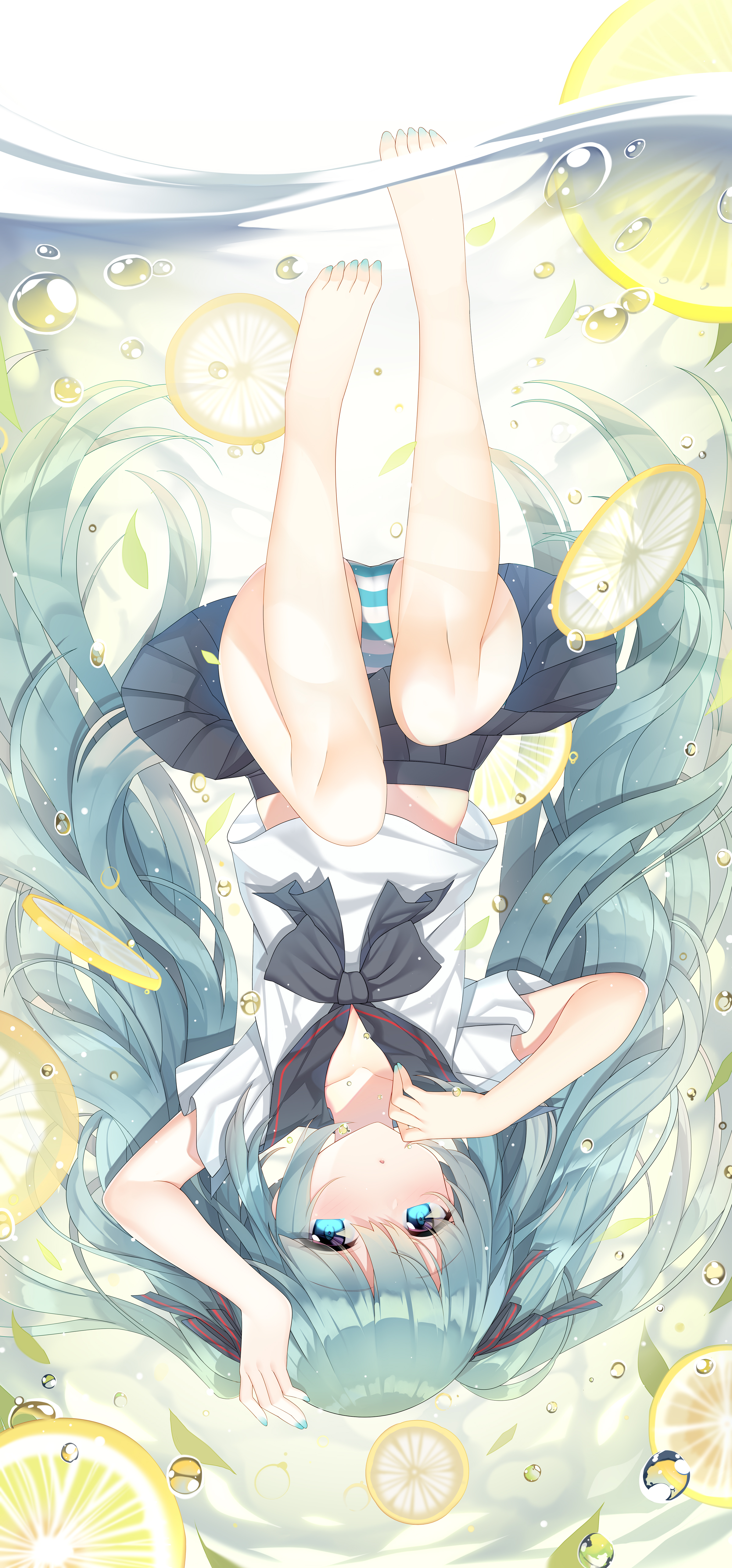 Anime 2400x5143 Vocaloid Hatsune Miku underwater