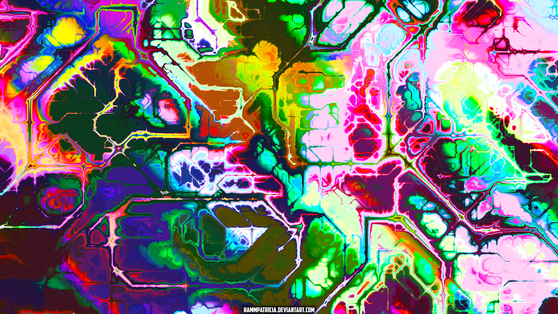 General 1920x1080 digital art RammPatricia iridescent colorful watermarked