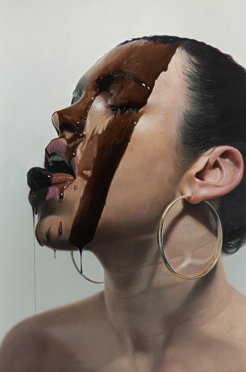 General 849x1280 Mike Dargas artwork painting realistic face women hoop earrings