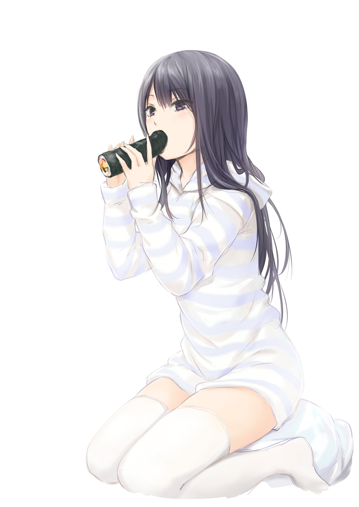 Anime 1200x1695 dark hair eating Coffee-Kizoku