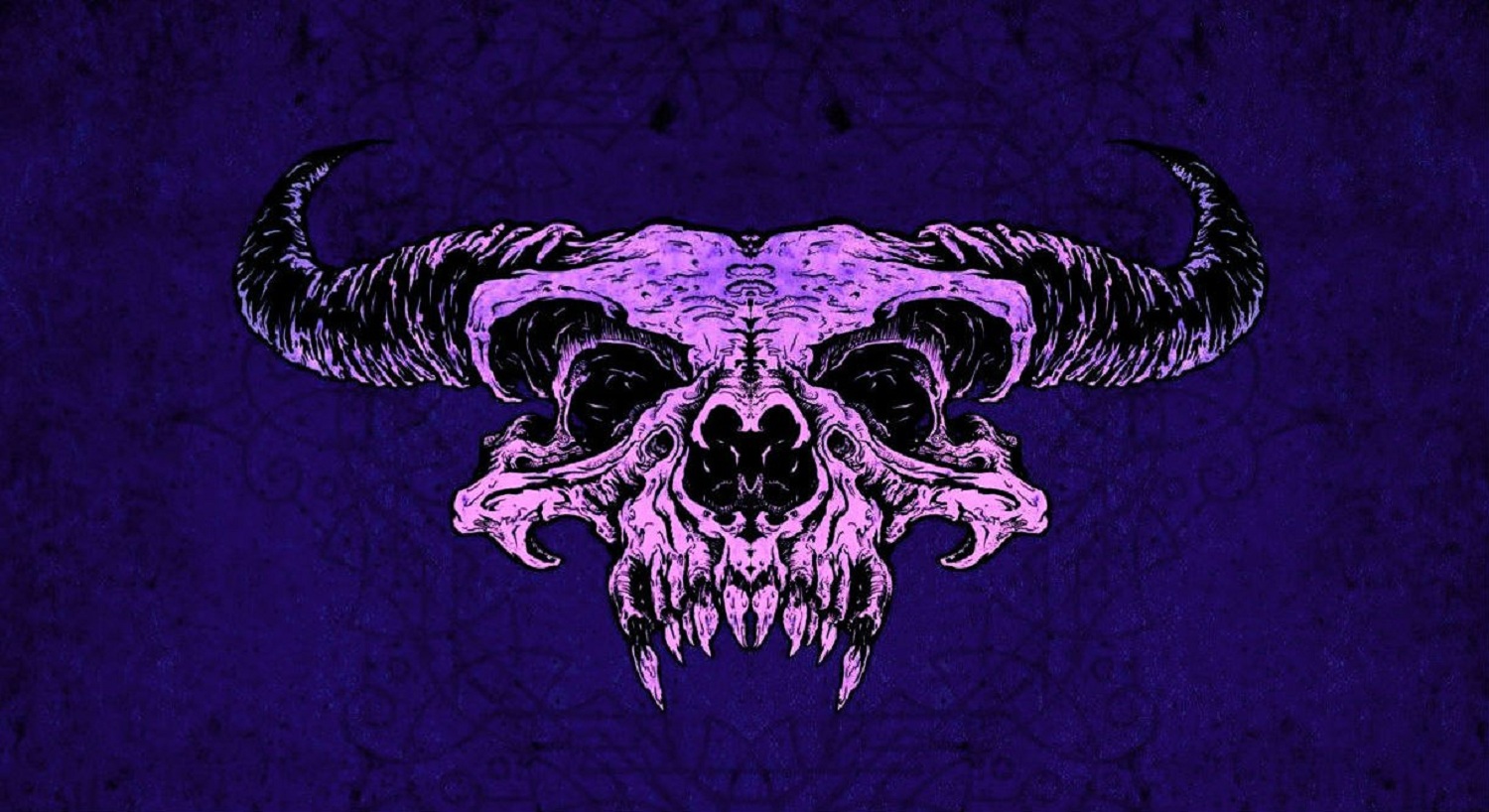 General 1500x818 demon horns purple background skull purple
