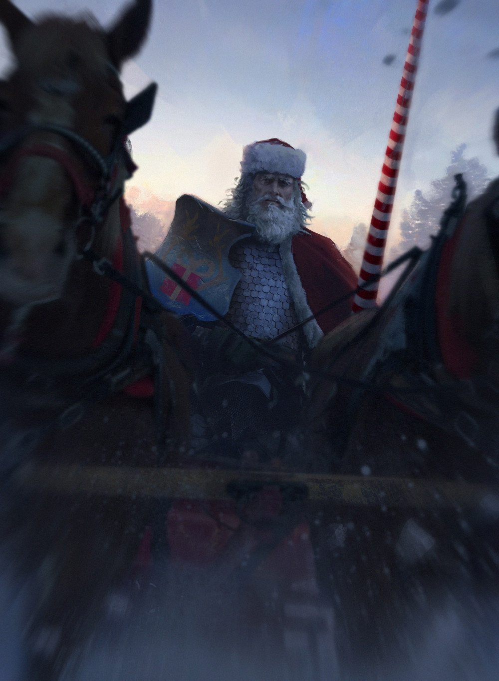 General 1000x1363 Santa Claus horse Christmas concept art digital art fantasy art