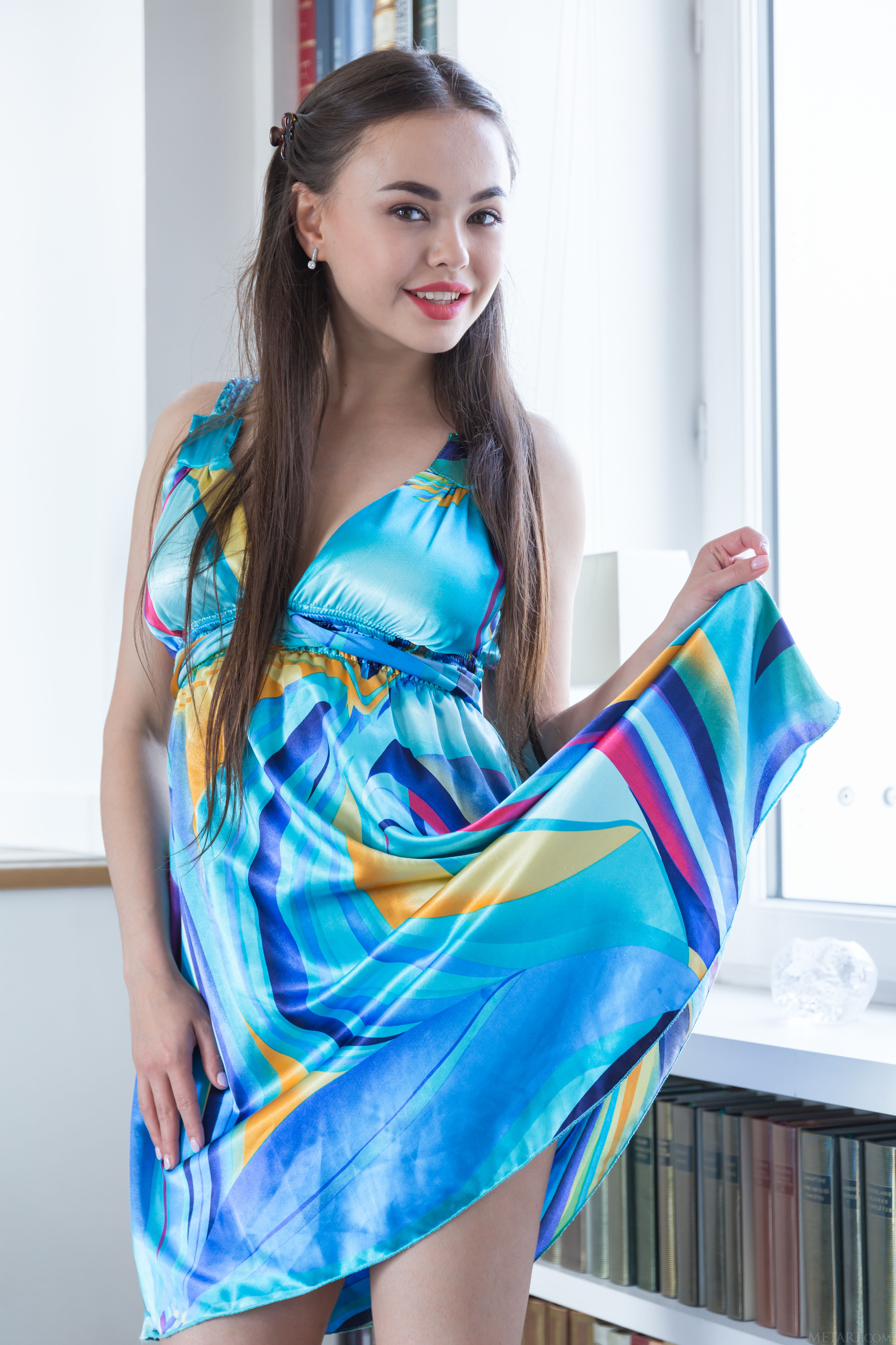 People 3840x5760 women brunette long hair Li Moon MetArt dress