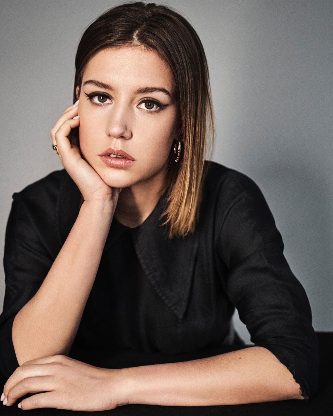 People 1080x1350 Adele Exarchopoulos women French women actress brunette sitting French actress women indoors looking at viewer studio portrait display