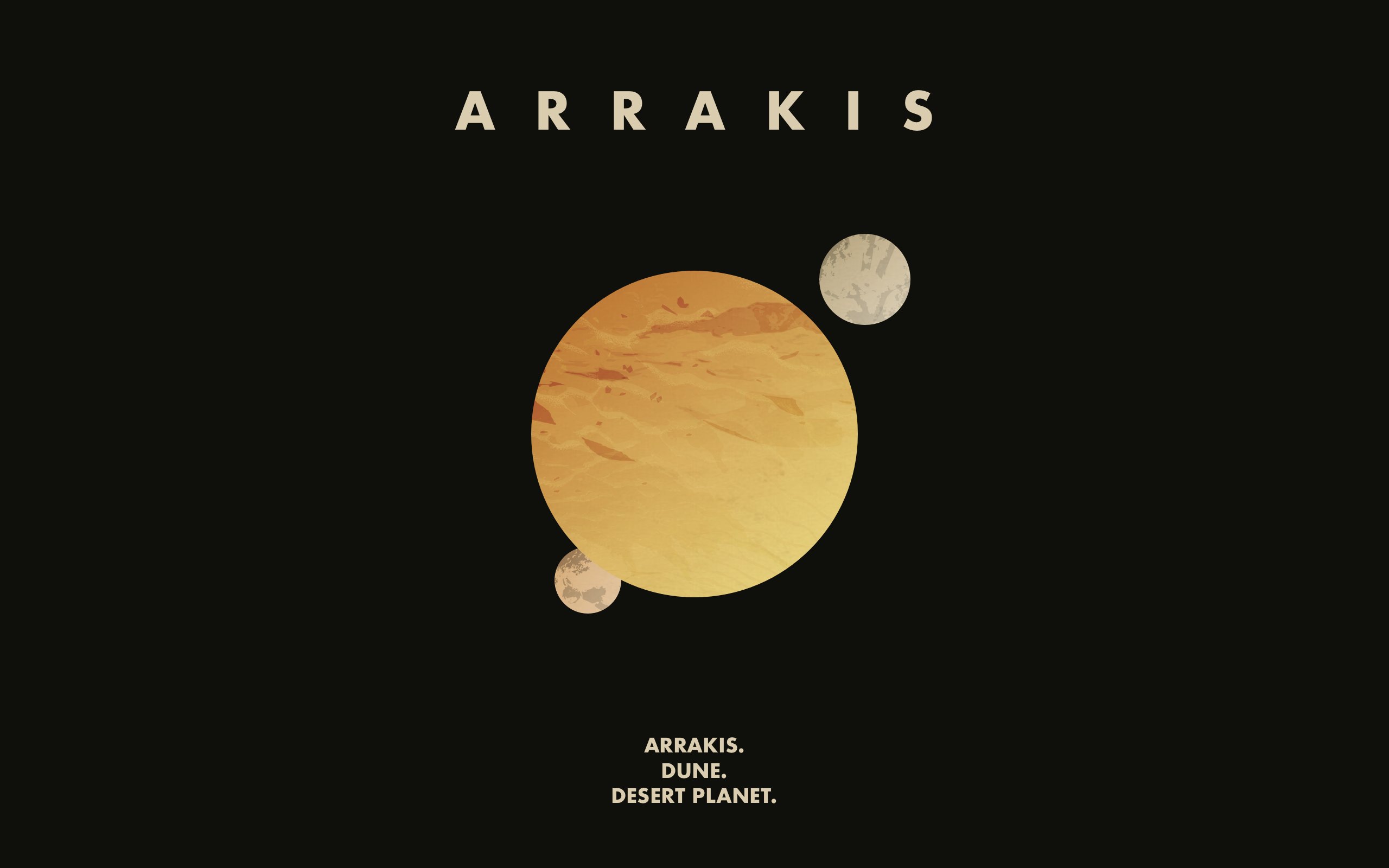 General 2560x1600 Dune (series) Arrakis planet Moon digital art text simple background